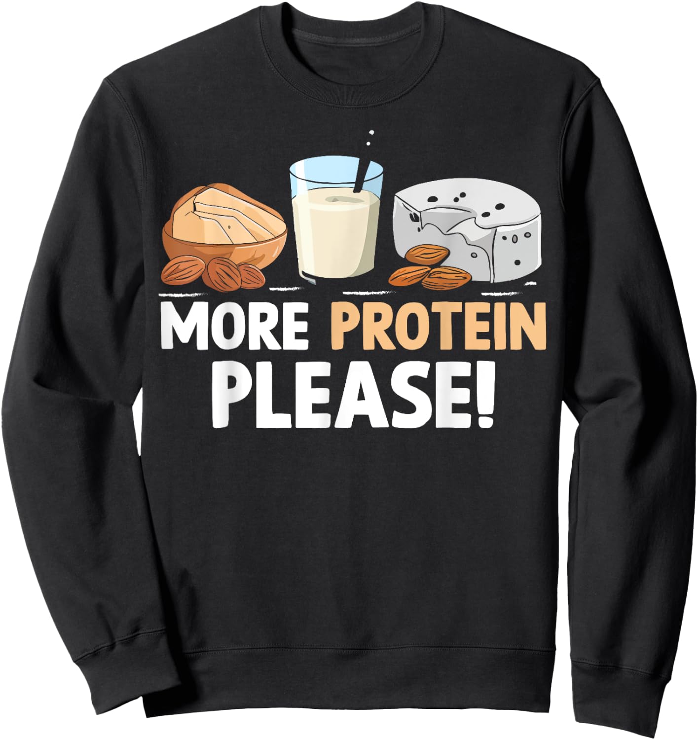 More Protein Please Weight Lifting Sweatshirt - Sweatshirt | Black