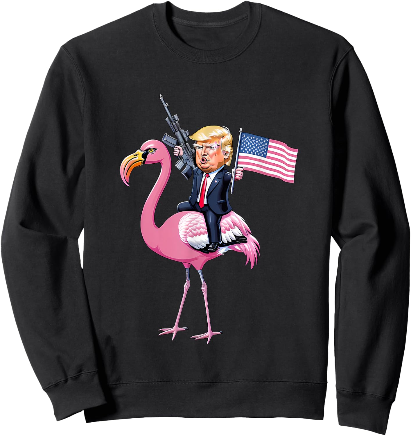 President Donald Trump Flamingo Sweatshirt - Sweatshirt | Black