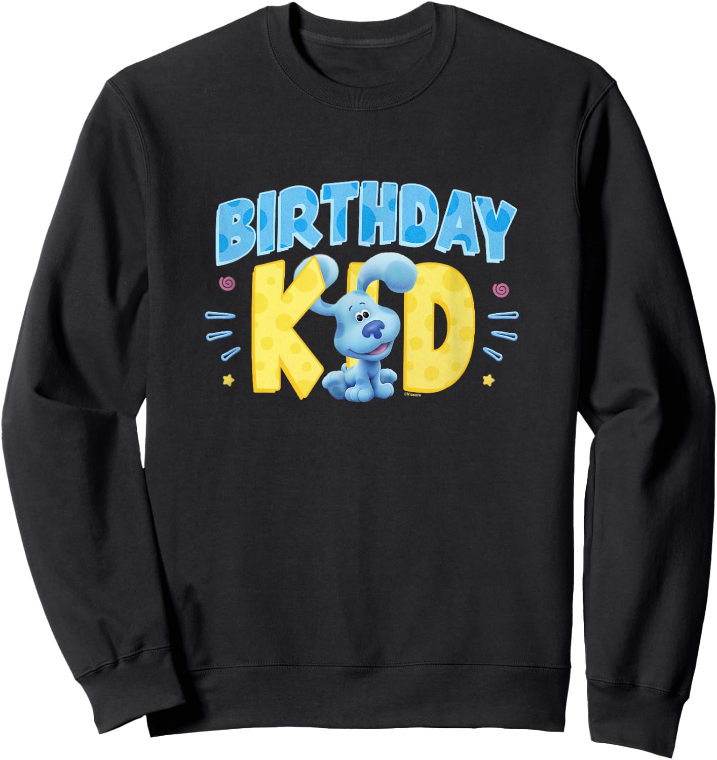 Blue's Clues & You Birthday Kid Cute Blue Logo Sweatshirt - Sweatshirt | Black