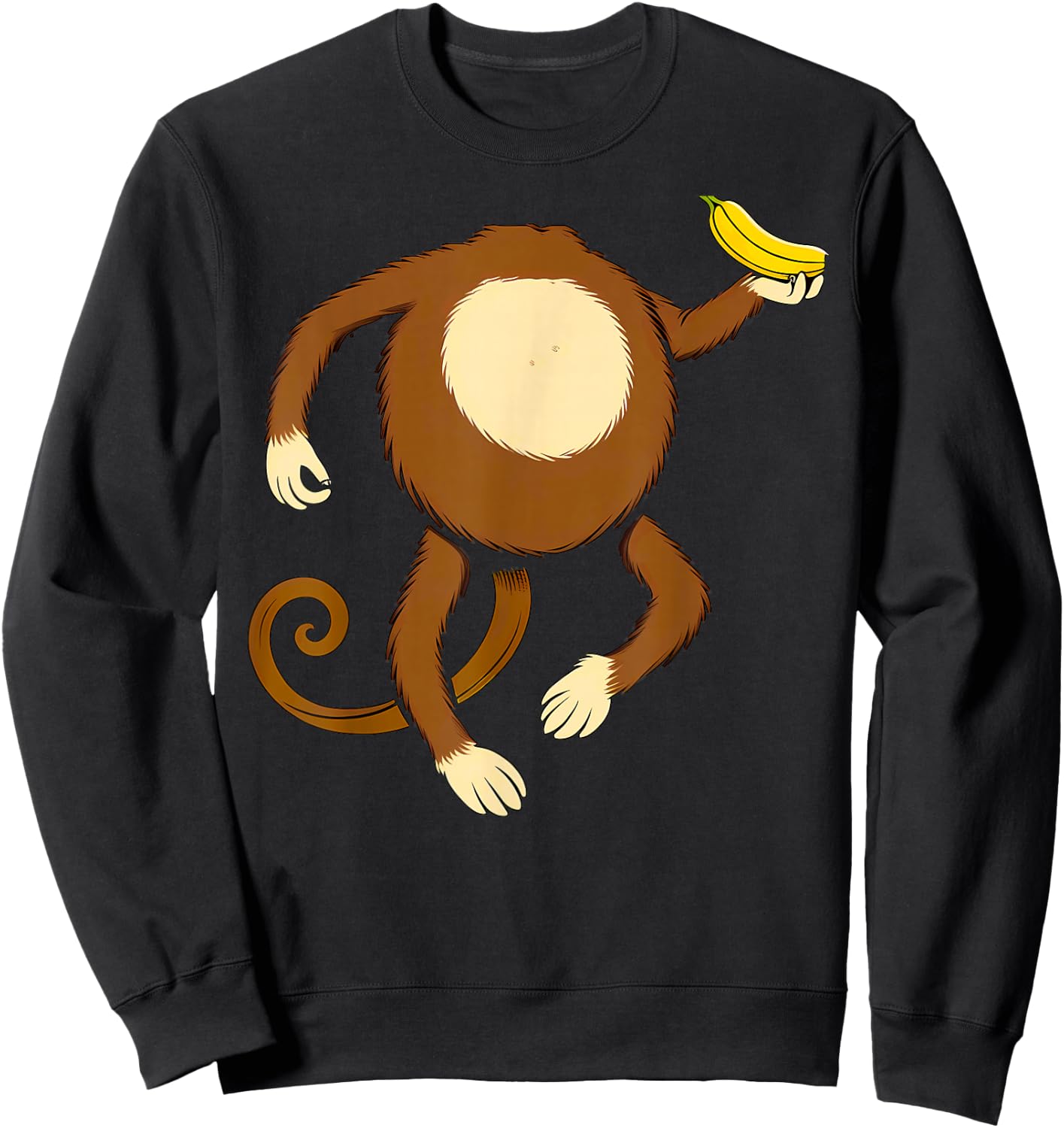 Monkey Holding Banana Halloween Costume Sweatshirt - Sweatshirt | Black