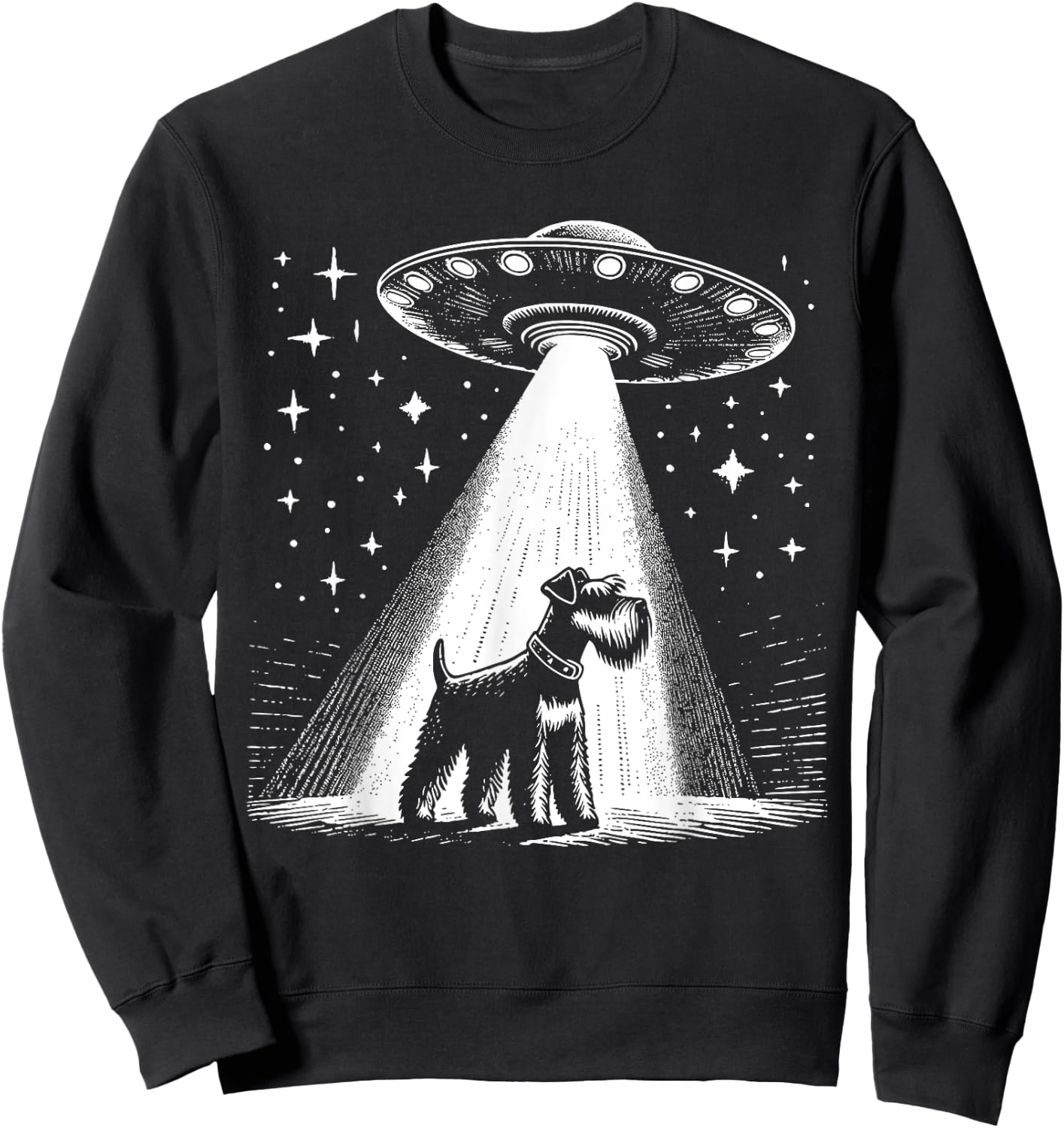 Schnauzer Mom Dad Dog - Funny Alien UFO Women Sweatshirt - Sweatshirt | Black