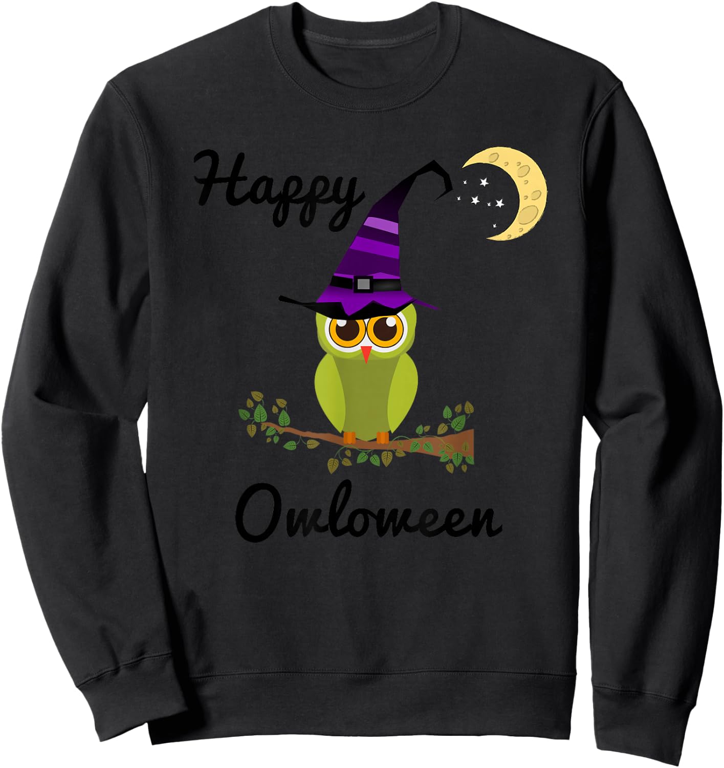 Adorable Owl Halloween Shirt, Happy Owloween Sweatshirt - Sweatshirt | Black
