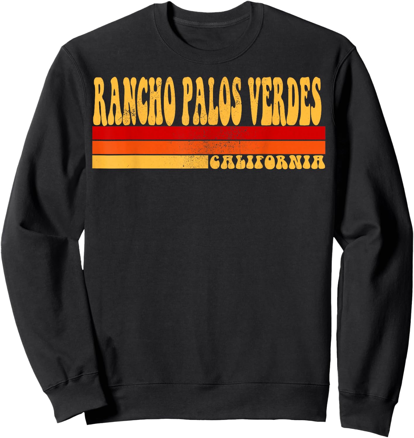 RANCHO PALOS VERDES California Vintage Roots Retro 70s 80s Sweatshirt - Sweatshirt | Black