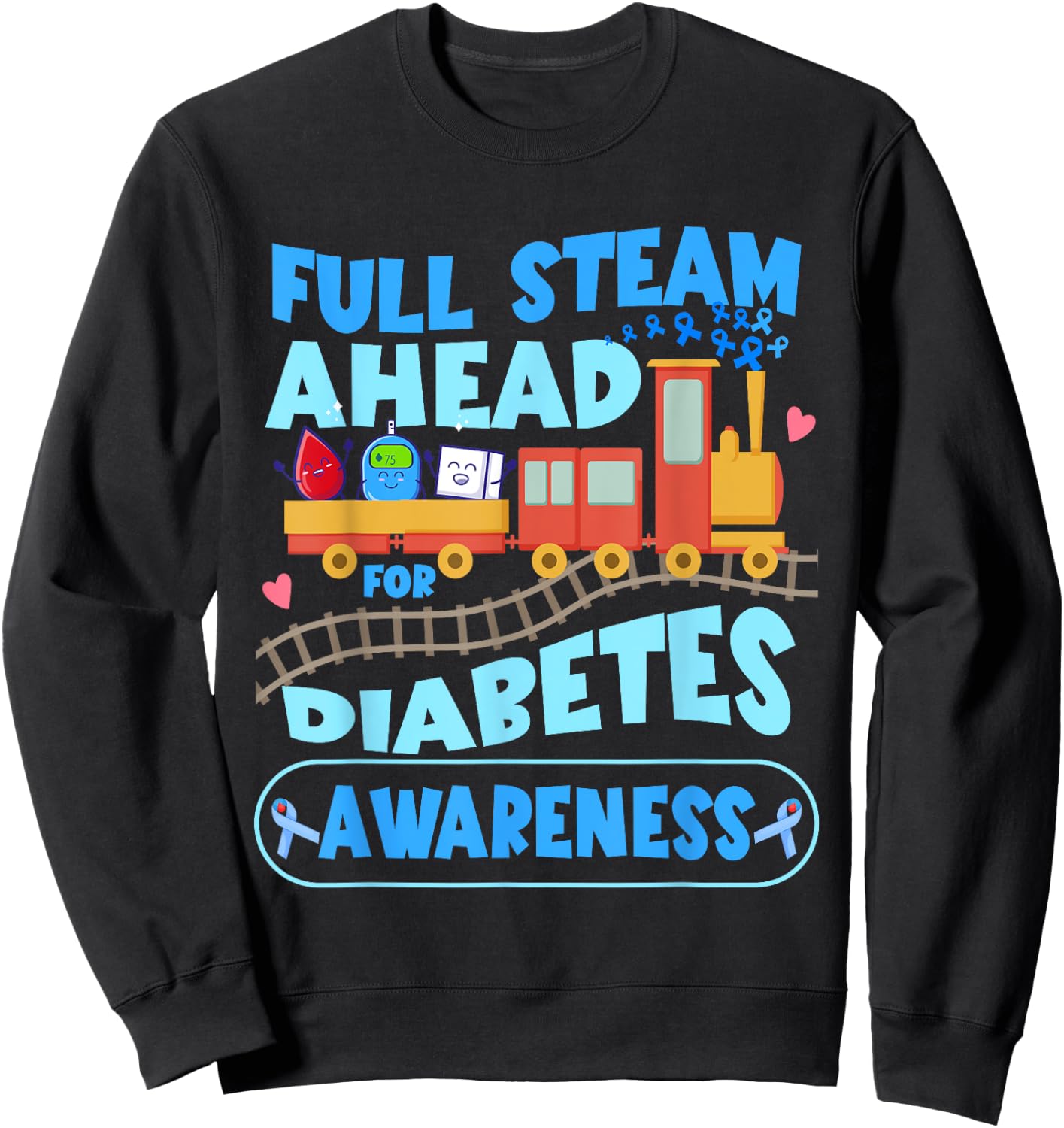 Diabetic Kids Toddler Diabetes Awareness T1D Warrior Sweatshirt - Sweatshirt | Black