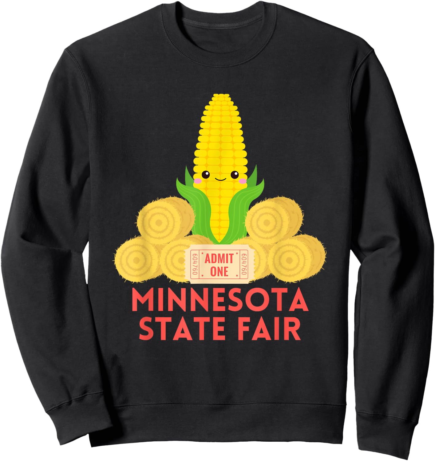 Funny Minnesota State Fair Corn on the Cob Sweatshirt - Sweatshirt | Black