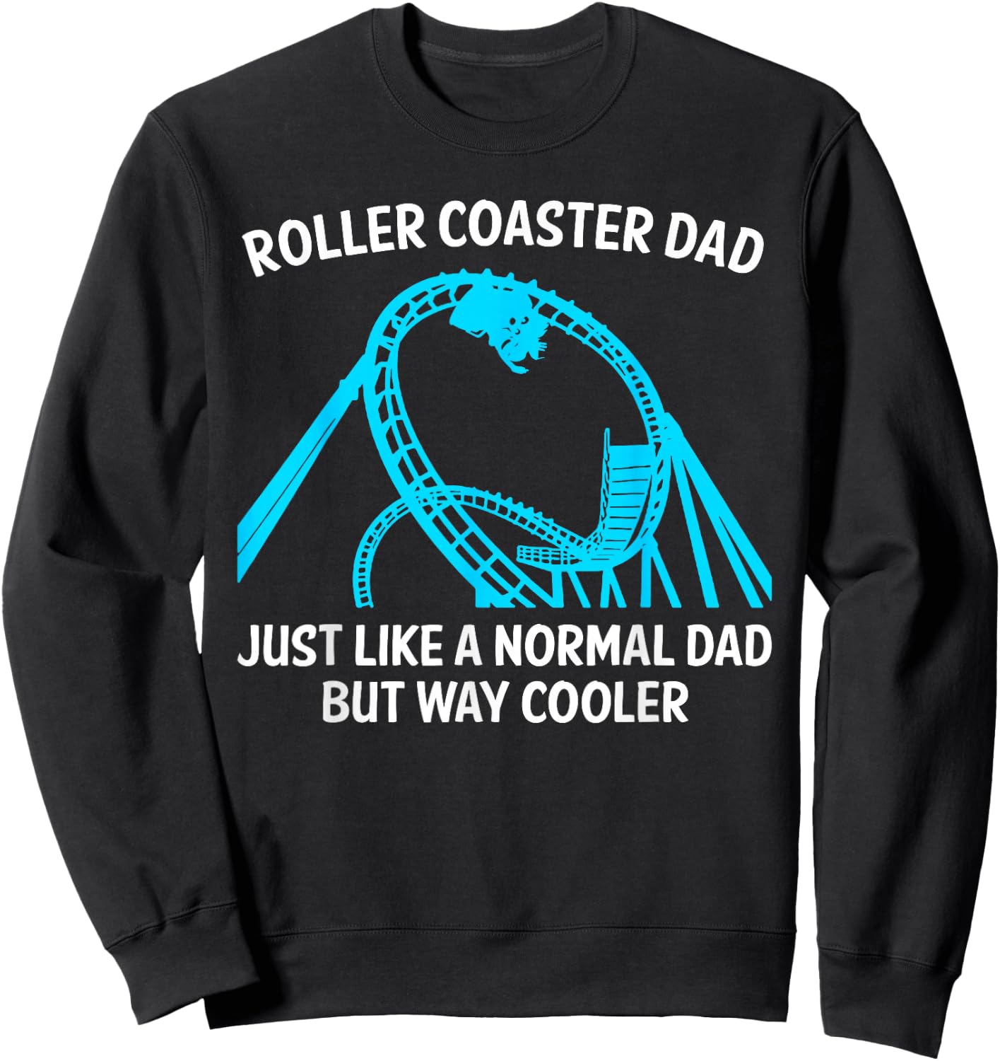 Funny Roller Coaster Design For Dad Men Amusement Parks Sweatshirt - Sweatshirt | Black