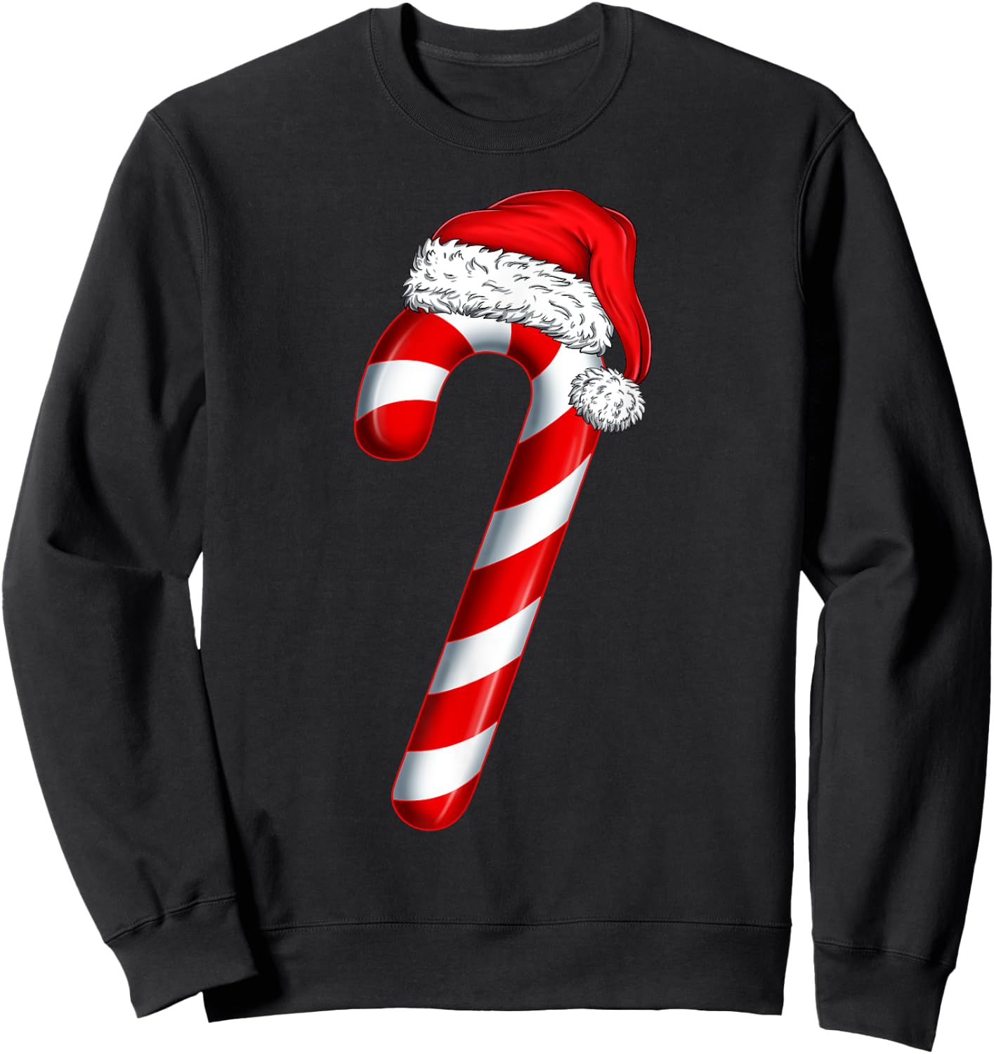 Christmas Crew Candy Cane Santa Hat Kids Girls Boys Women Sweatshirt - Sweatshirt | Black