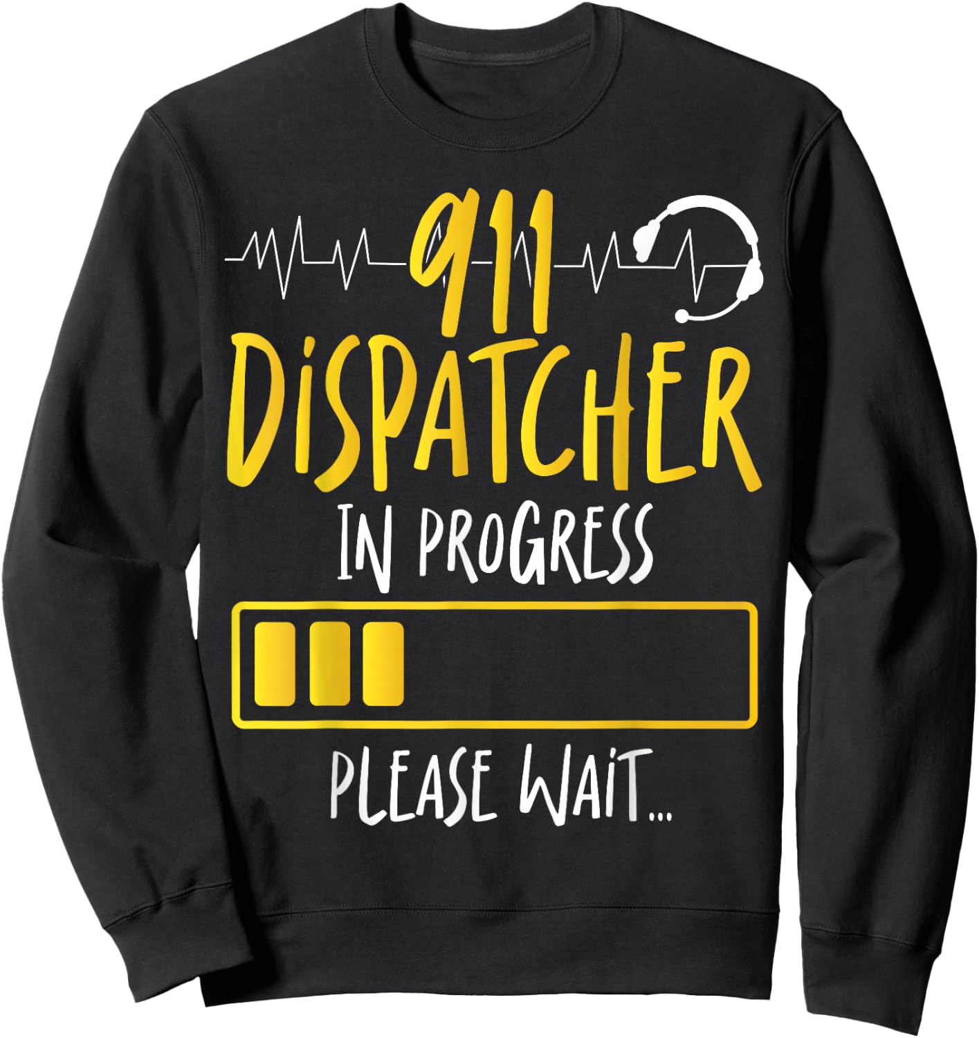 911 Dispatcher Thin Gold Yellow Line 911 Dispatcher In Sweatshirt - Sweatshirt | Black