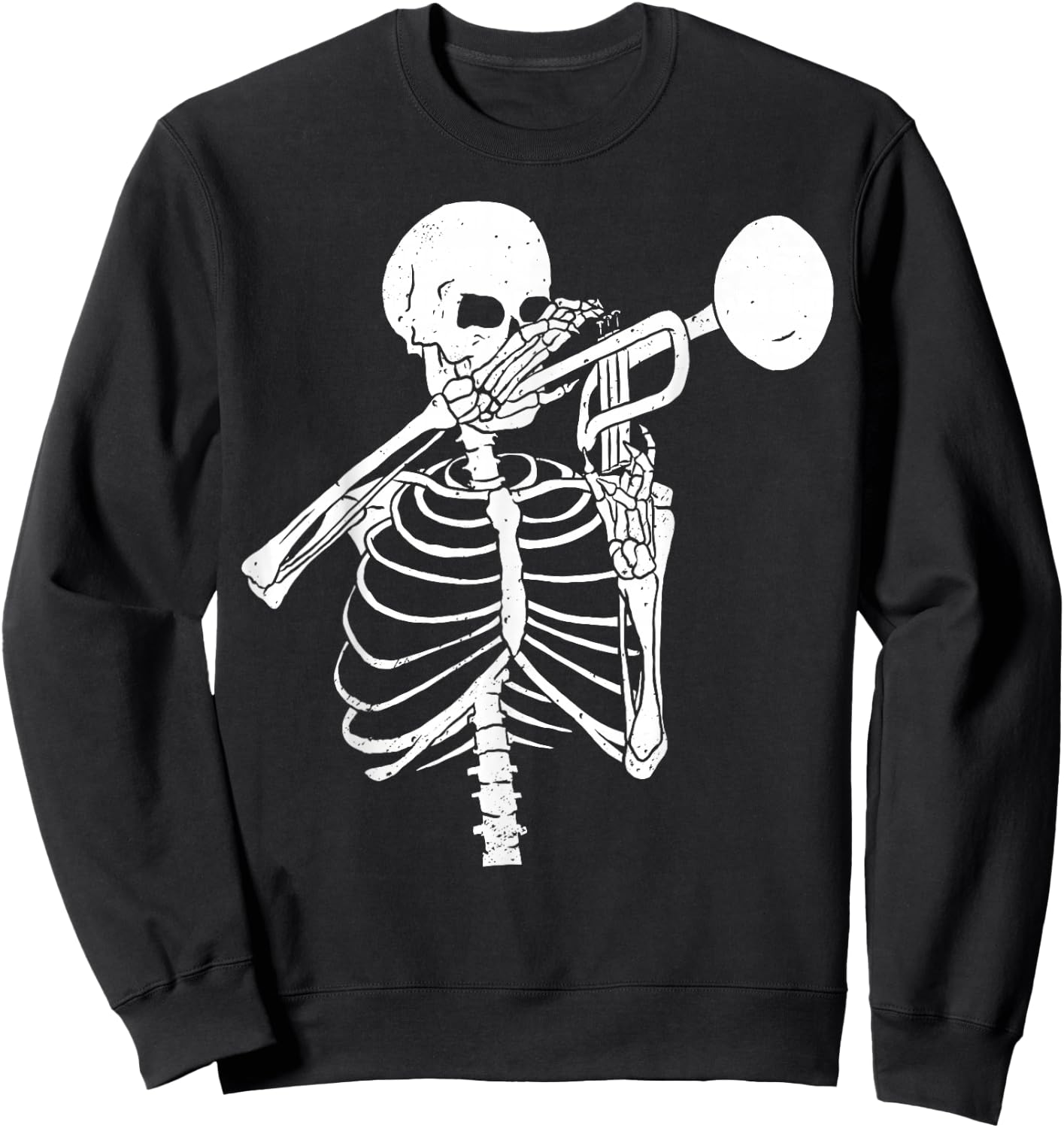Trumpet Lover Forever - Skeleton Playing Trumpet Sweatshirt - Sweatshirt | Black