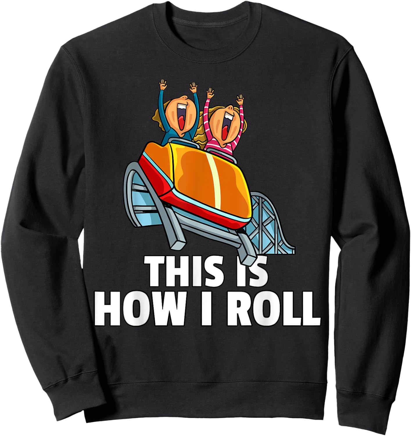 Roller Coaster Gift Amusement Theme Park Sweatshirt - Sweatshirt | Black