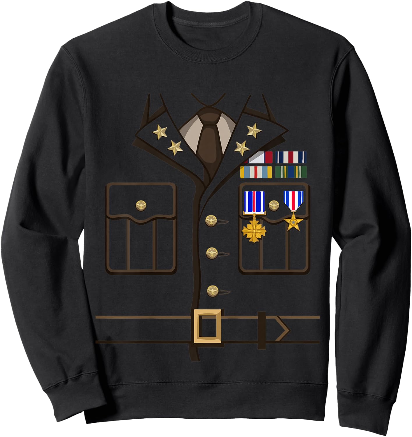 Kids Military Outfit for Kids Soldier Officer Halloween Costume Sweatshirt - Sweatshirt | Black