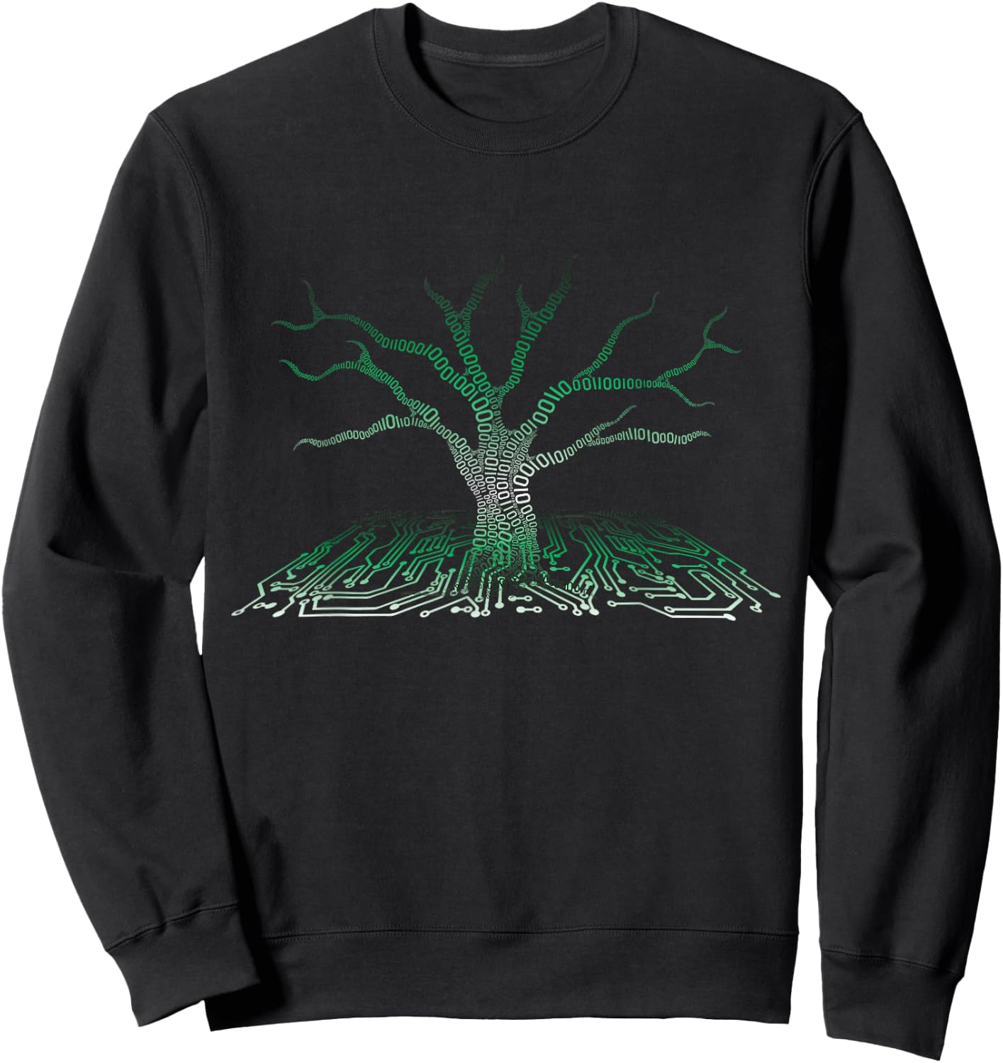 Programmer Gift - Binary Tree Computer Circuit Board Sweatshirt - Sweatshirt | Black