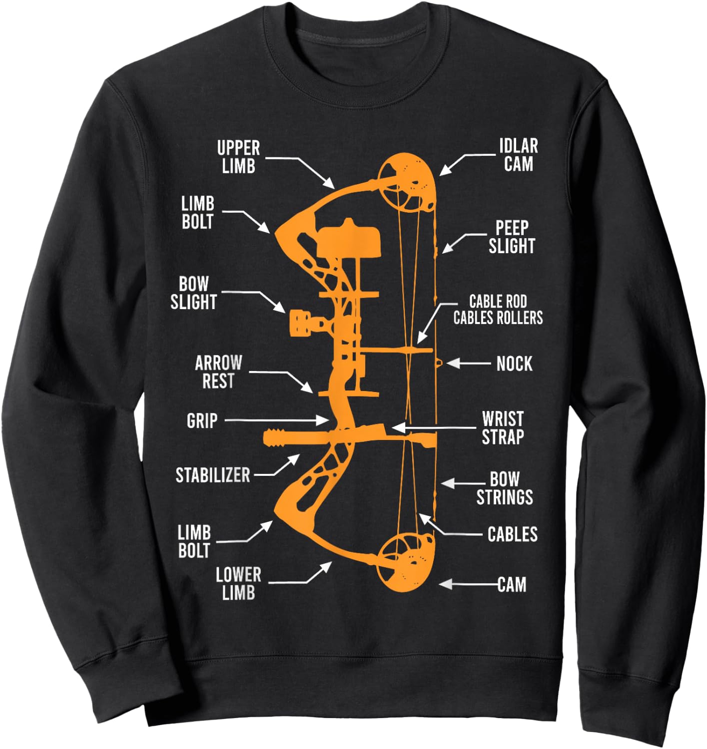 Anatomy of Archery Bow Hunting - Bowhunting Sweatshirt - Sweatshirt | Black