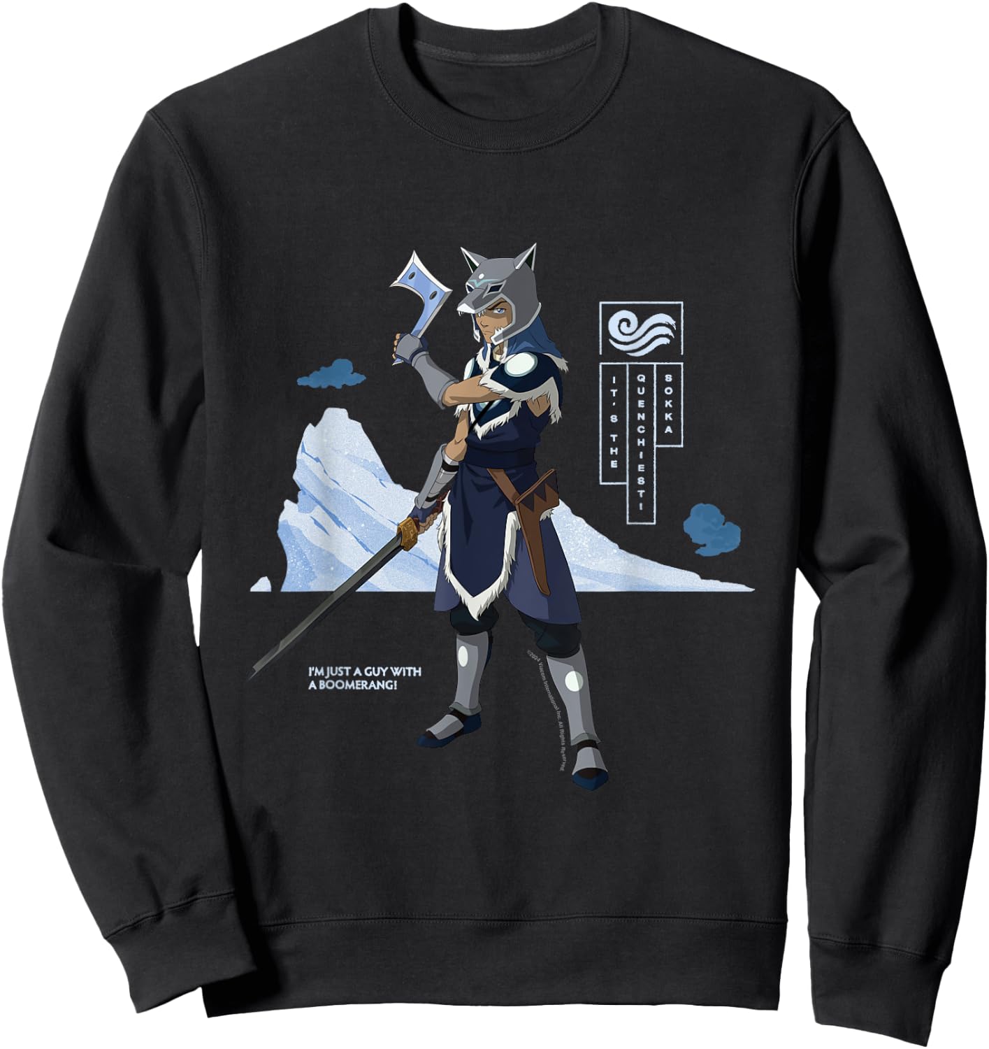 Avatar The Last Airbender Sokka Water Tribe Warrior Sweatshirt - Sweatshirt | Black