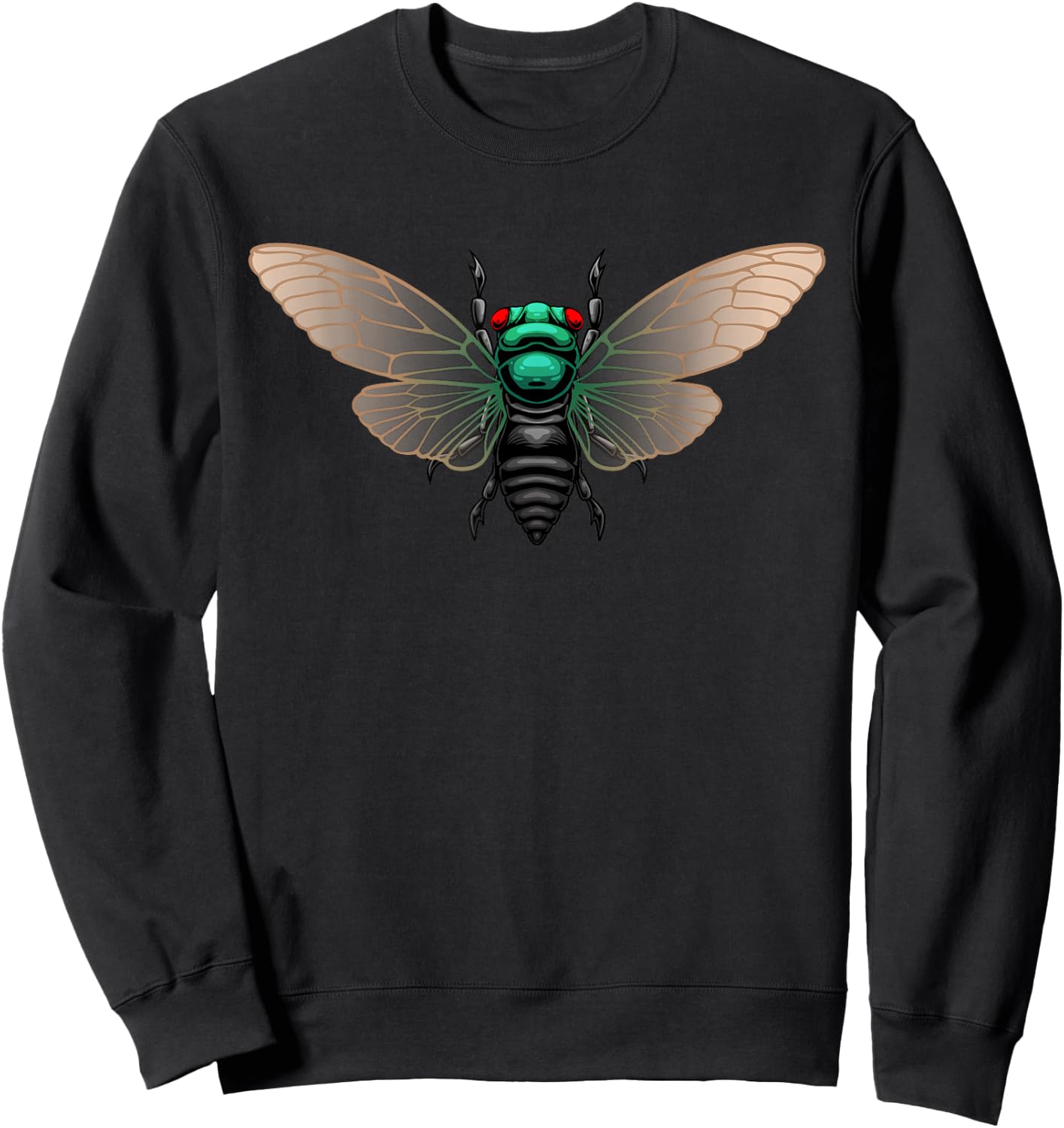 Cicada Art Women Kids Insect Entomologist Cicada Sweatshirt - Sweatshirt | Black