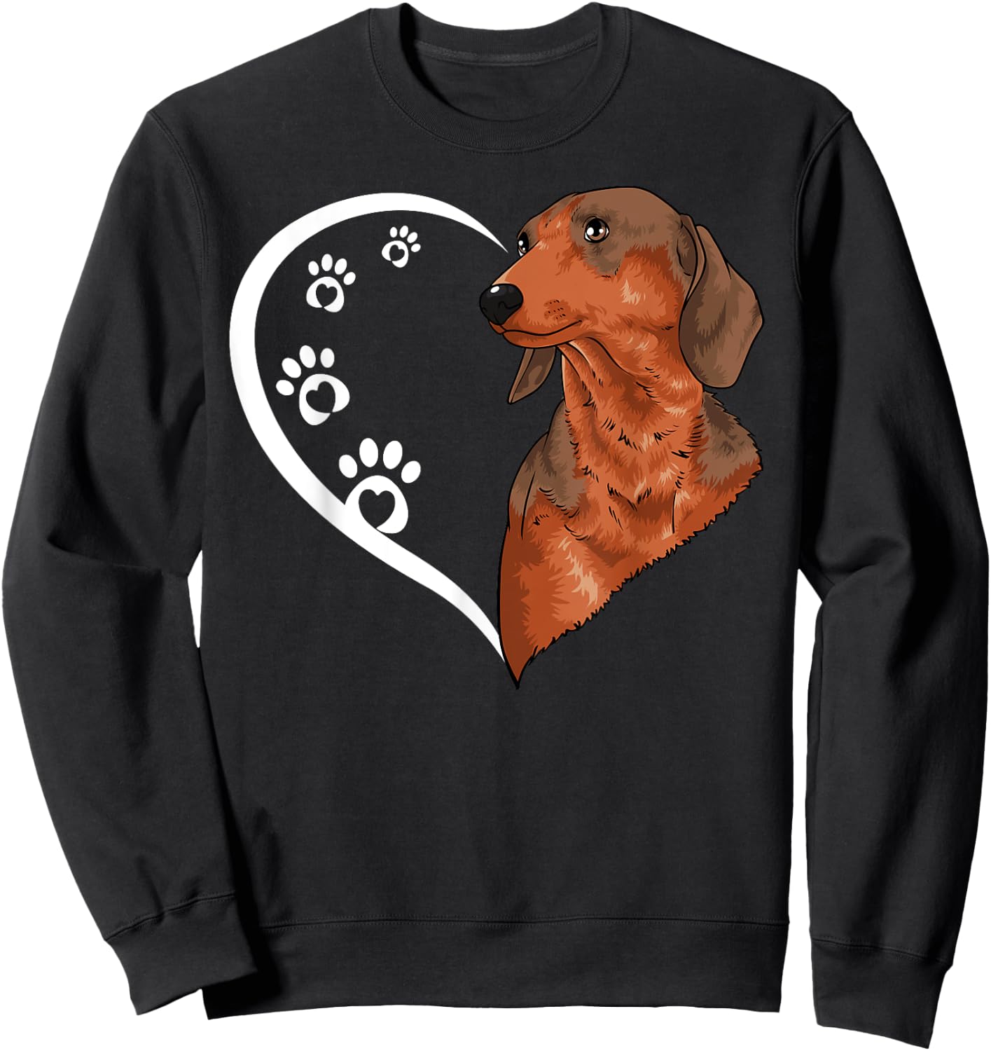Dachshund Shirts Girls Kids Heart Cute Dachshund Sweatshirt - Sweatshirt | Black