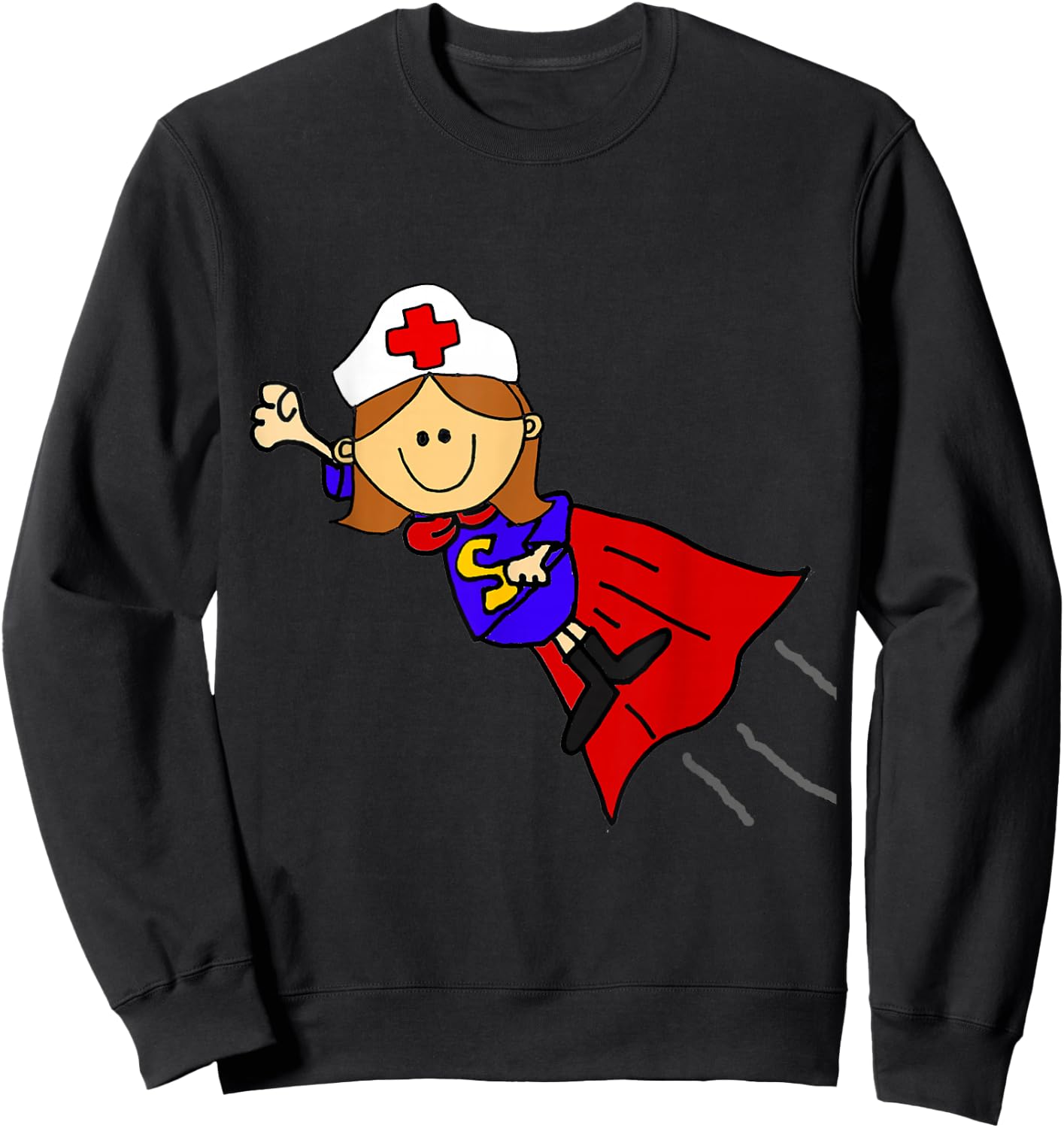 SmileteesJobs Funny Nurse Superhero Nursing Sweatshirt - Sweatshirt | Black