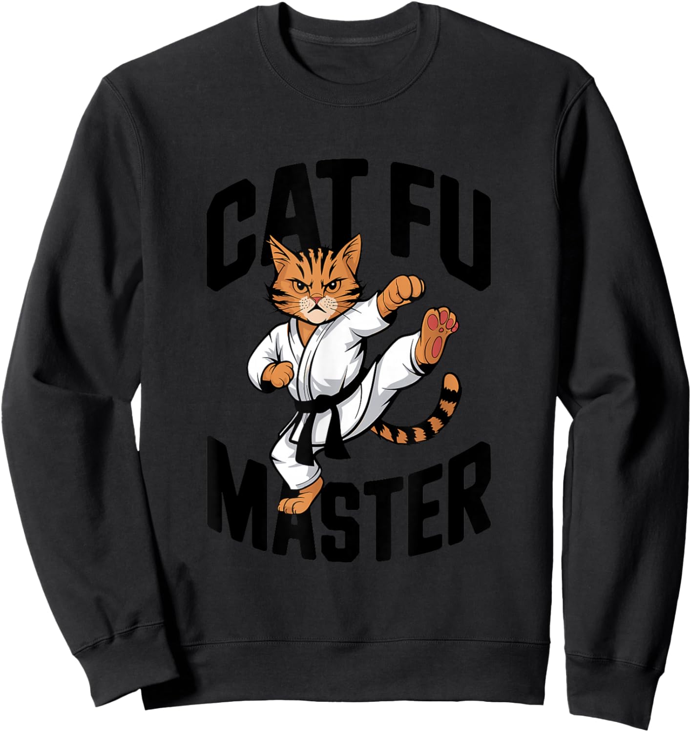 Funny Cat Women Girls Kids Sweatshirt - Sweatshirt | Black