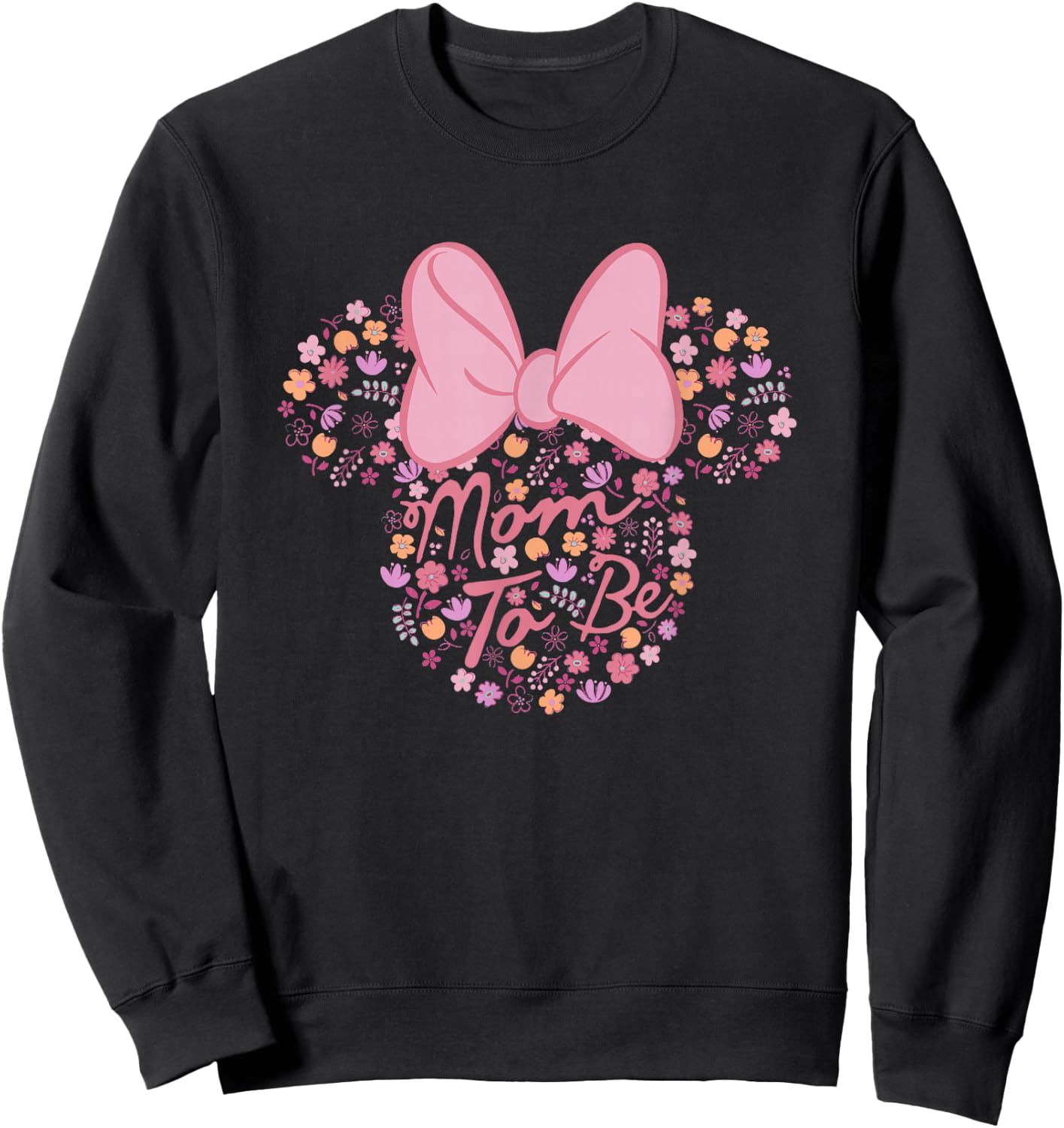 Disney Minnie Mouse Mom to Be Floral Minnie Ears Sweatshirt - Sweatshirt | Black