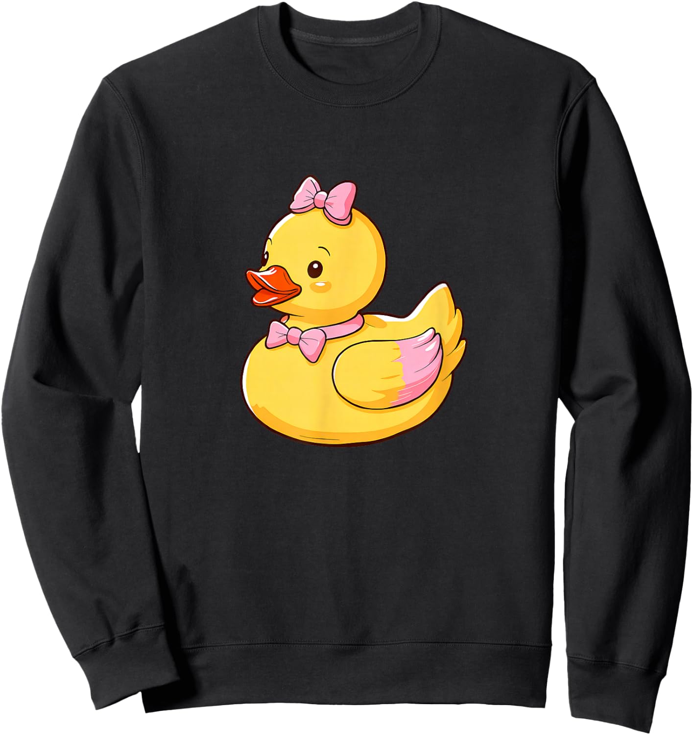 Quacktastic Duck Party Outfit Cute Girly Rubber Duckie Women Kids Black Cartoon Rubber Duck Themed Celebration Gift Summer Beach Holiday Sweatshirt - Sweatshirt | Black