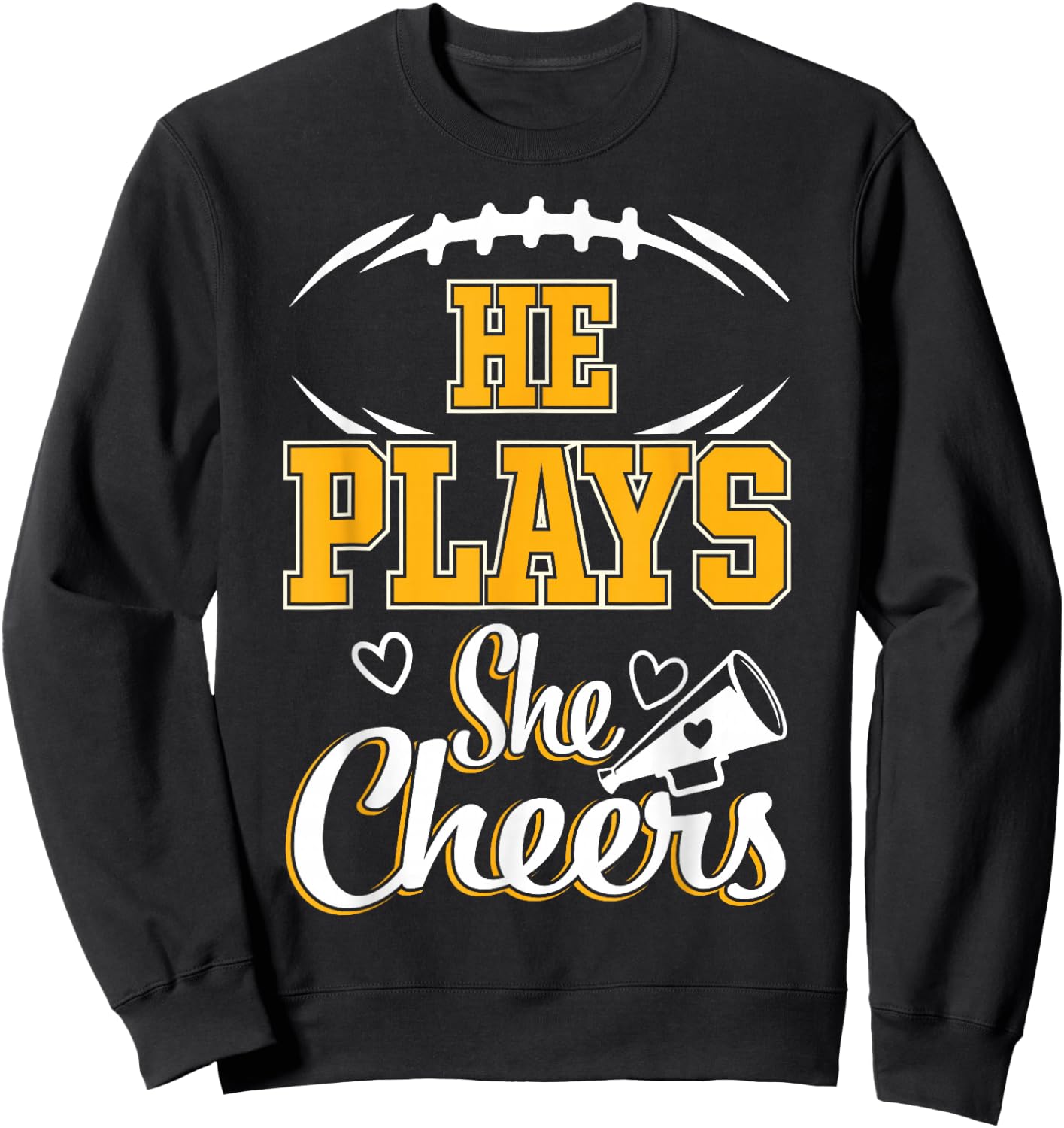 Football and Cheer Mom Cheerleading Mother Football Sweatshirt - Sweatshirt | Black