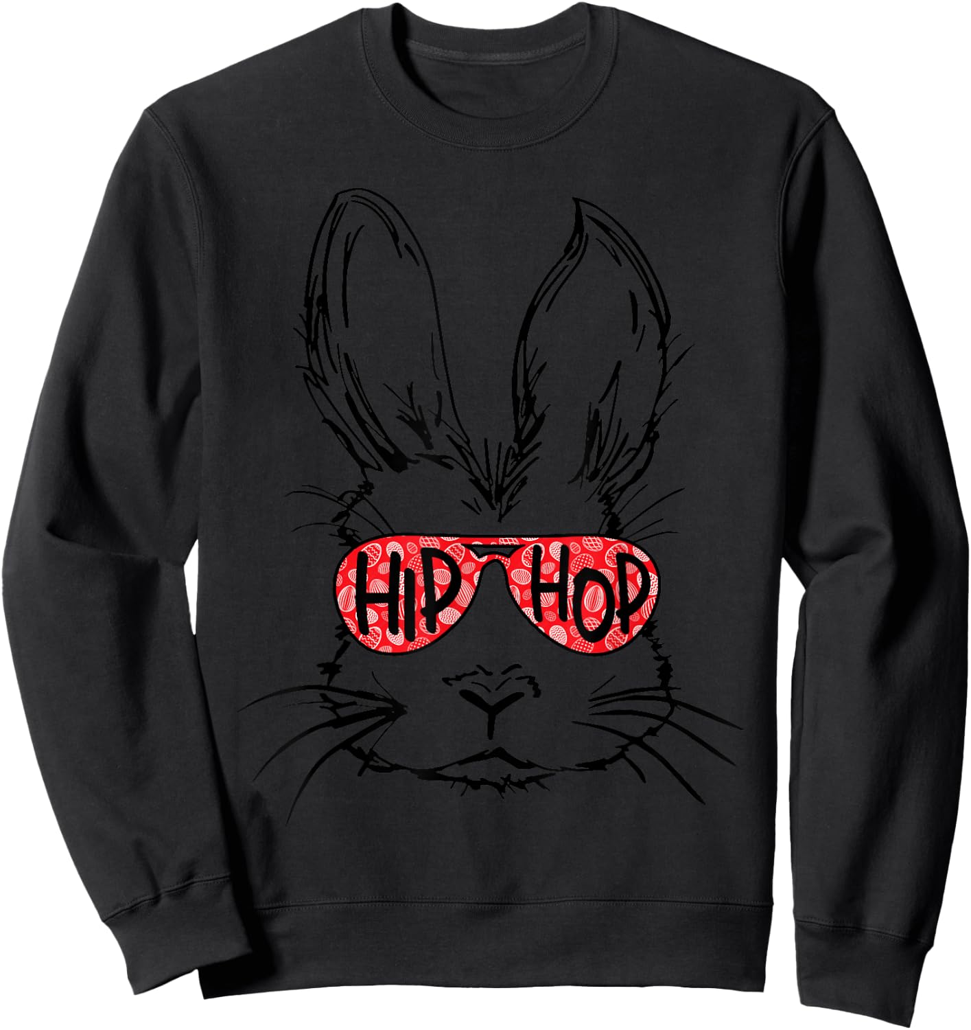 Hip Hop Easter Day, Easter for Toddler Kids, Bunny Sweatshirt - Sweatshirt | Black