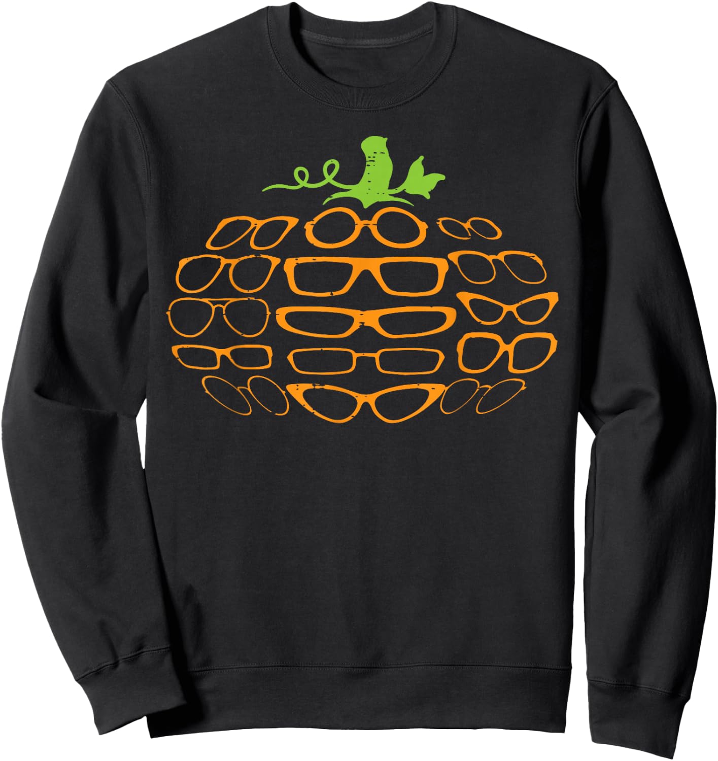 Halloween Optometry Glasses Pumpkin Optician Men Women Kids Sweatshirt - Sweatshirt | Black