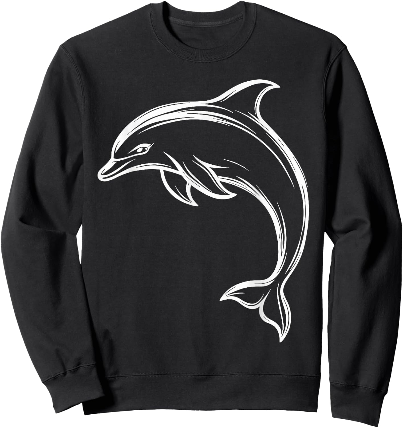 Dolphin | Cute Dolphin Graphic Sweatshirt - Sweatshirt | Black