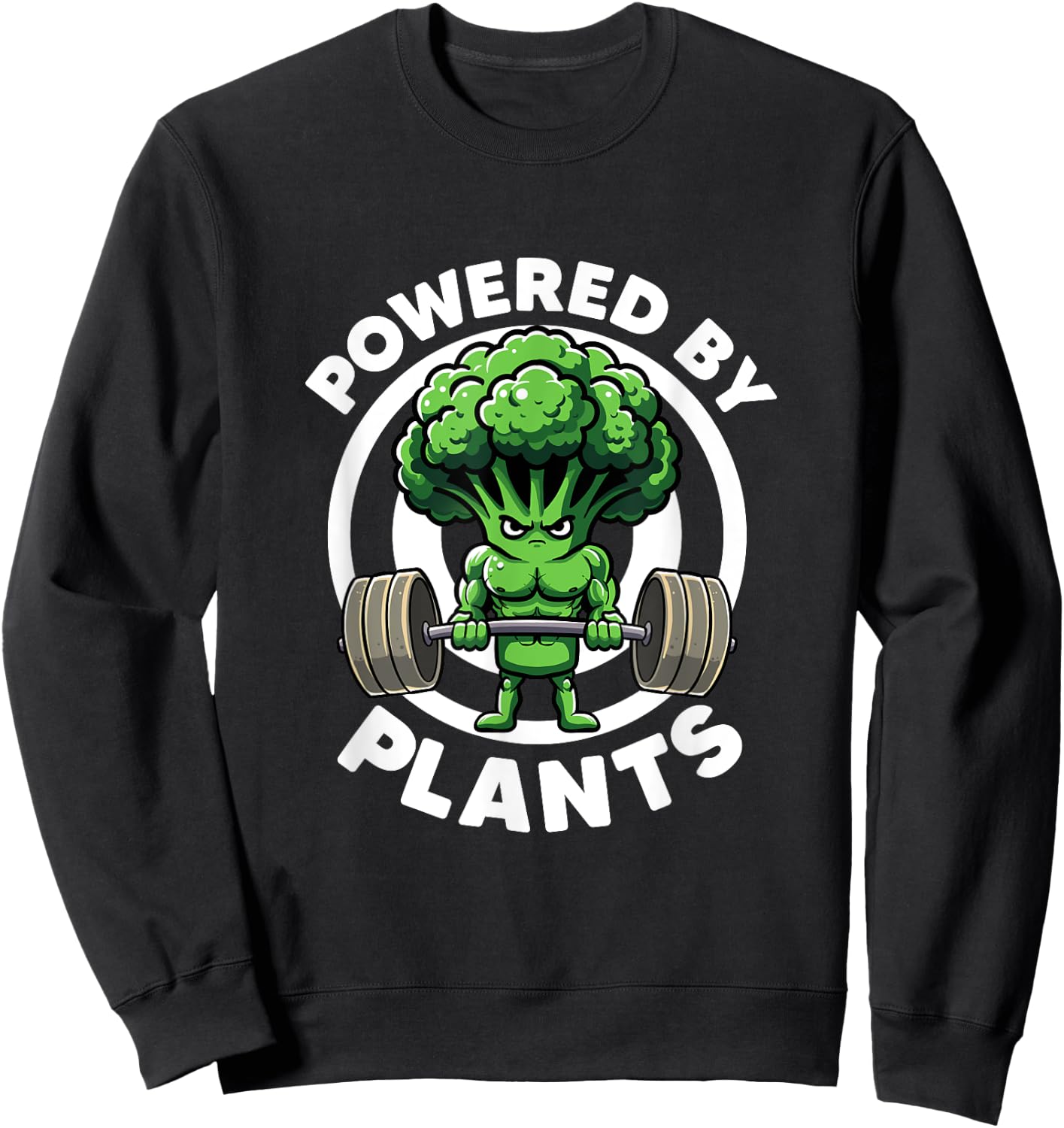 Powered By Plants Vegan Athlete Vegan Gym Vegan Bodybuilding Sweatshirt - Sweatshirt | Black