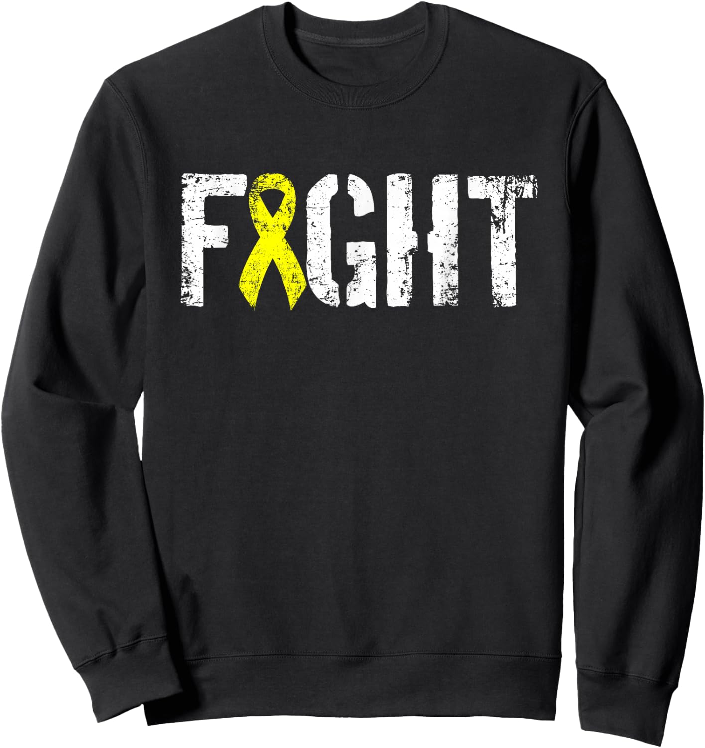 Fight Sarcoma - Bone Cancer Awareness Yellow Ribbon Sweatshirt - Sweatshirt | Black