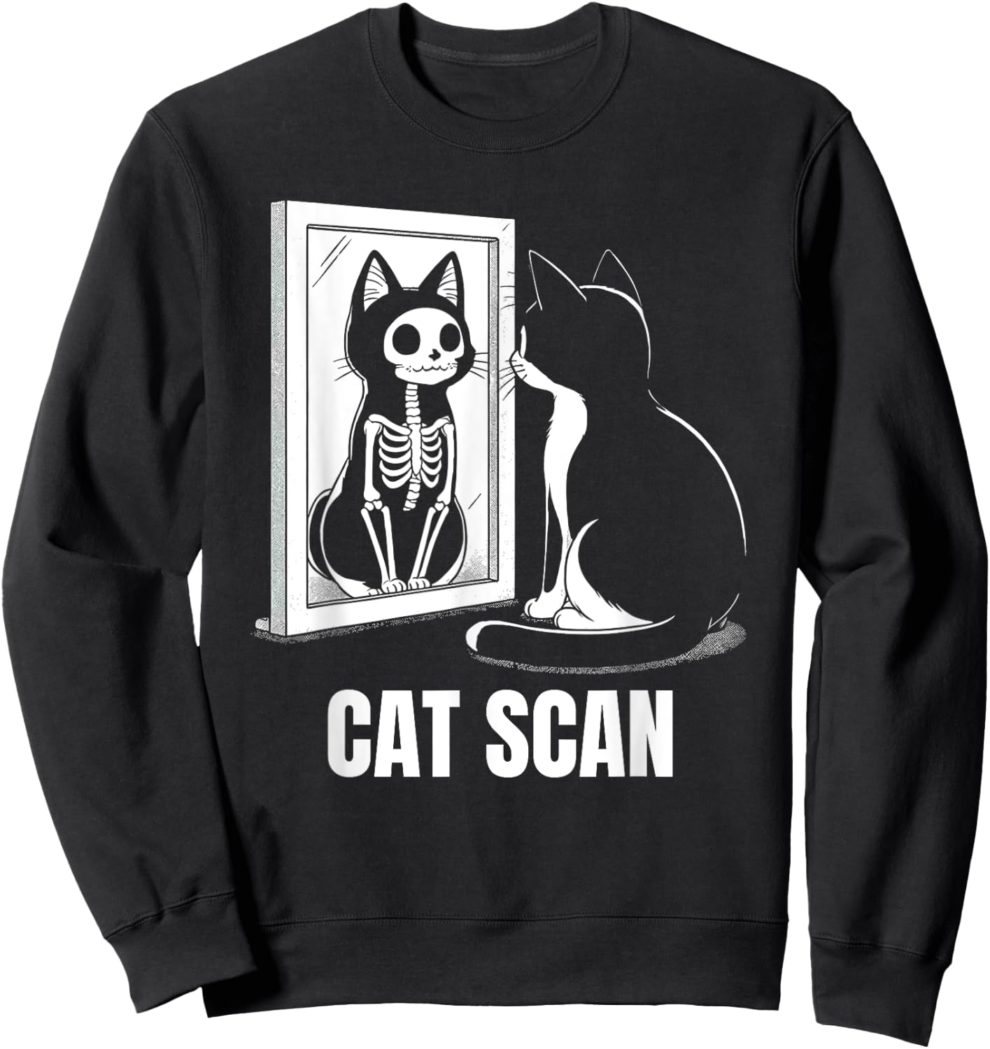 Cat Scan X-RAY Cat Funny Cat Skeleton Sweatshirt - Sweatshirt | Black