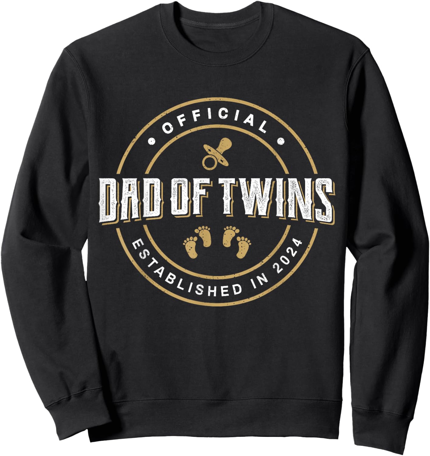 Dad of Twins 2024 New Dad To Be Expecting Daddy of Twins Sweatshirt - Sweatshirt | Black