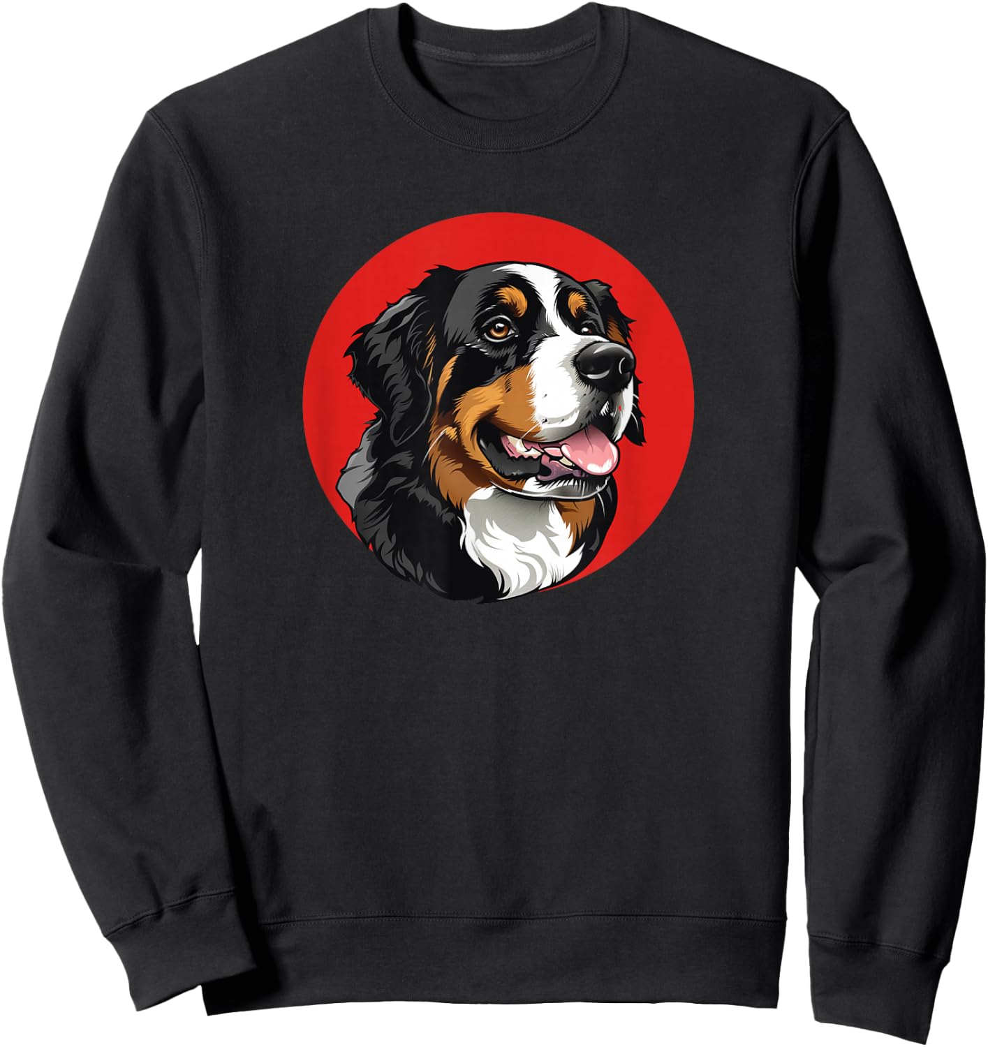 Retro Vintage Logo Bernese Mountain Dog Lover Sweatshirt - Sweatshirt | Black
