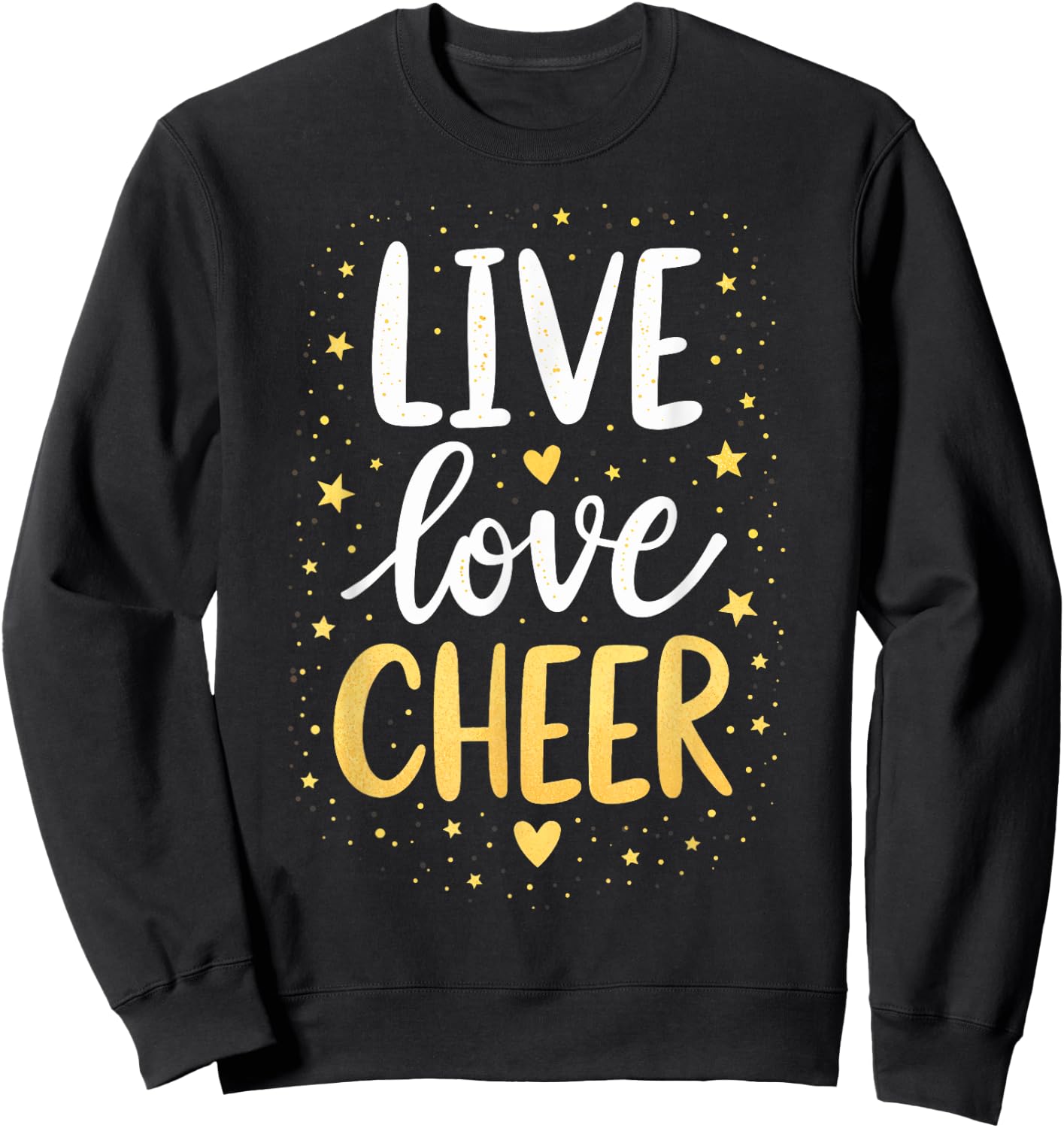 Live Love Cheer Shirt Cheerleading Girl Women Cheerleader Sweatshirt - Sweatshirt | Black