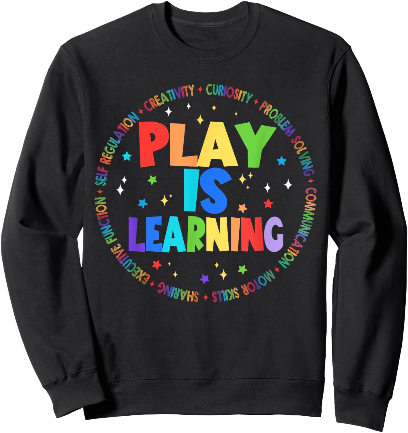 Retro Play Is Learning Teacher Back To School Women Girls Kids Sweatshirt - Sweatshirt | Black