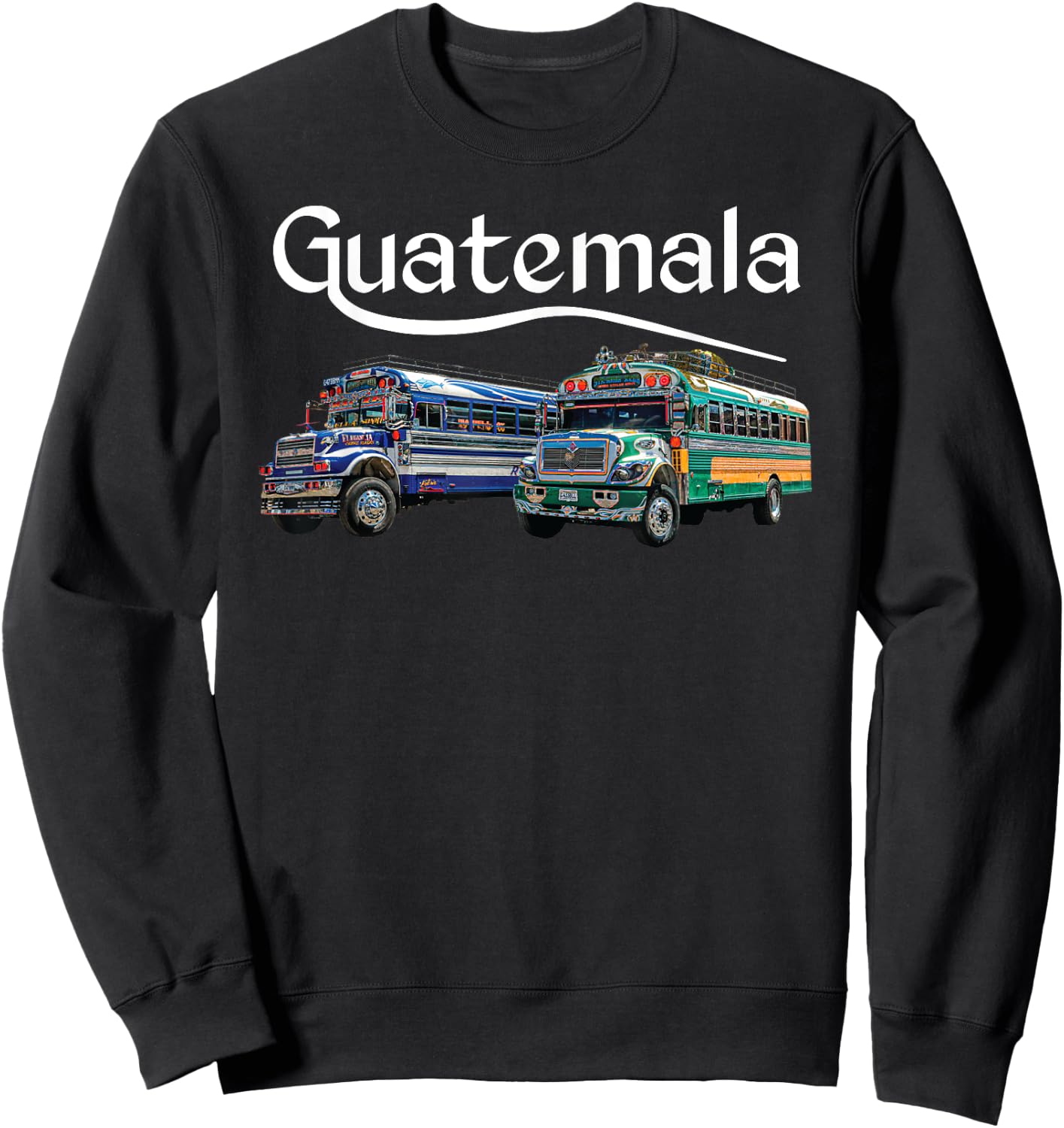 Chicken Bus Guatemala Chapin Quetzal Antigua Tikal Maya 502 Sweatshirt - Sweatshirt | Black