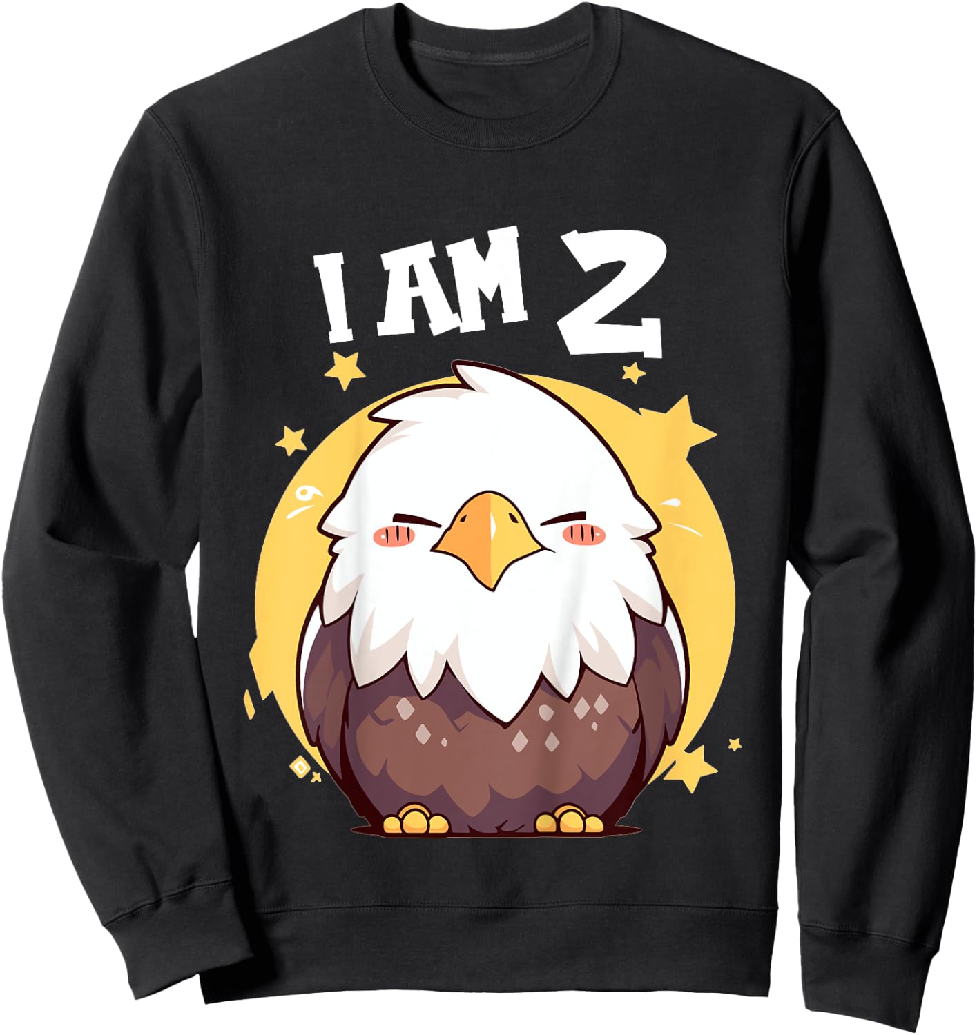 2 Years old 2 birthday Bald Eagles Boy Girl Bald Eagle Sweatshirt - Sweatshirt | Black