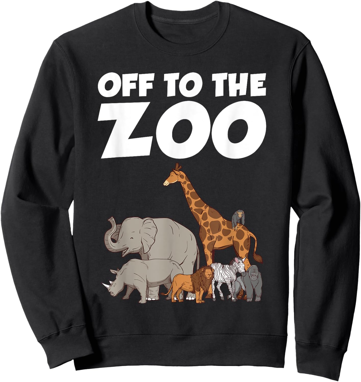 Cool Zoo Art Women Kids Zookeeper Animal Zoo Lover Sweatshirt - Sweatshirt | Black