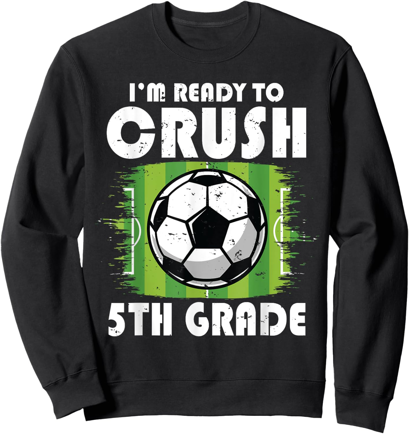 Back to School First Day of 5th Grade Soccer Boys Kids Sweatshirt - Sweatshirt | Black
