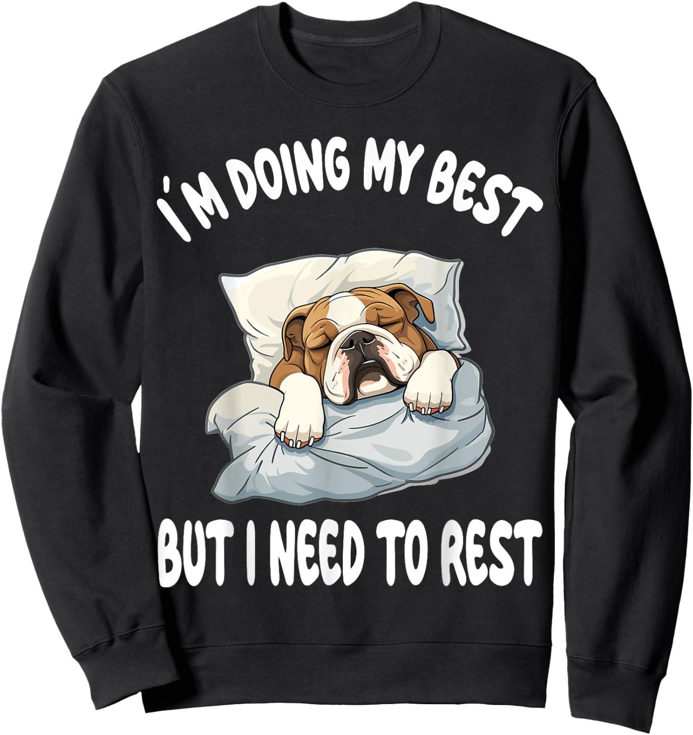 English Bulldog Official Sleepshirt Pajamas Nightgown Women Girls Kids Sweatshirt - Sweatshirt | Black