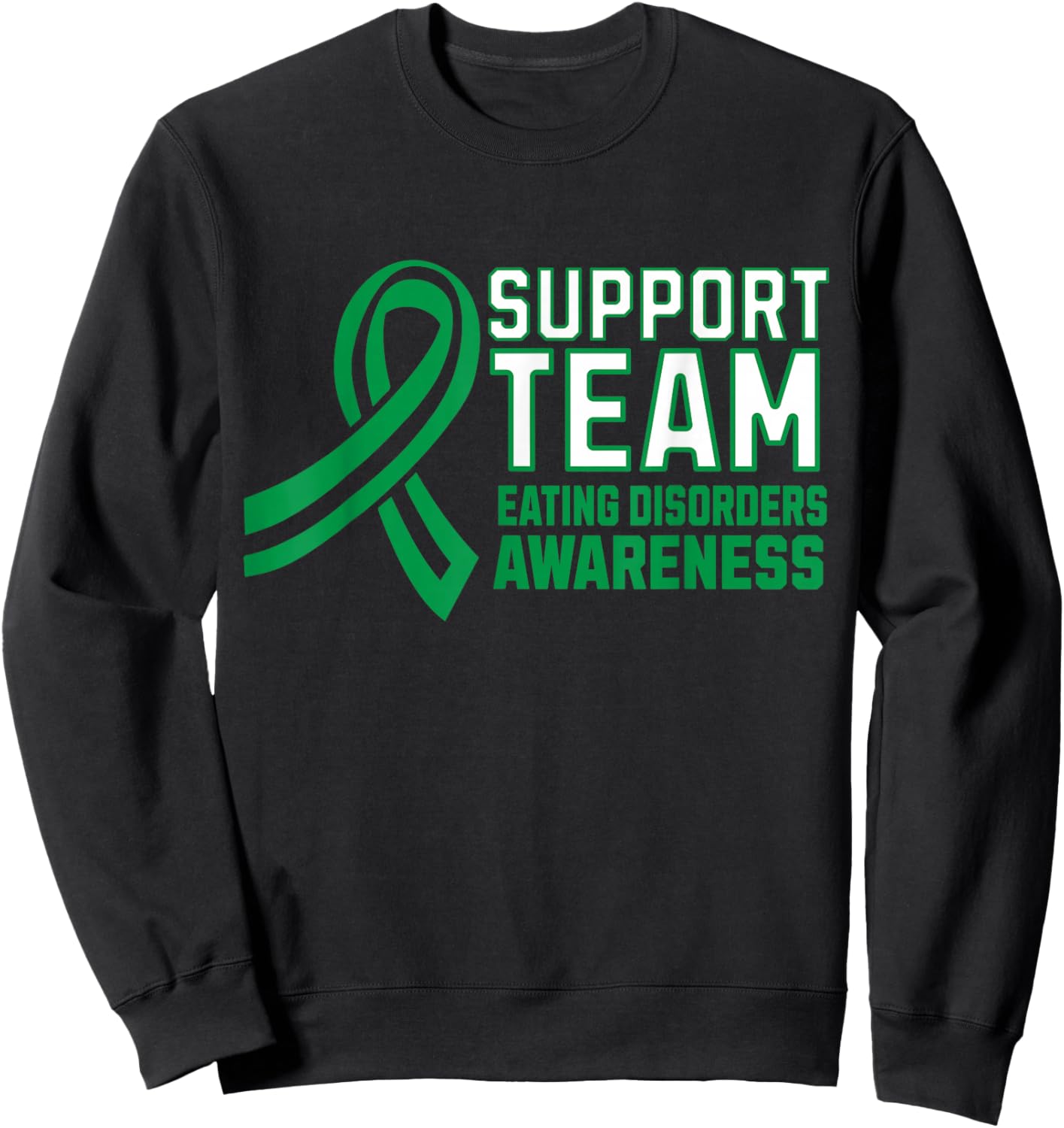 Matching Support Team Eating Disorders Awareness Ribbon Sweatshirt - Sweatshirt | Black