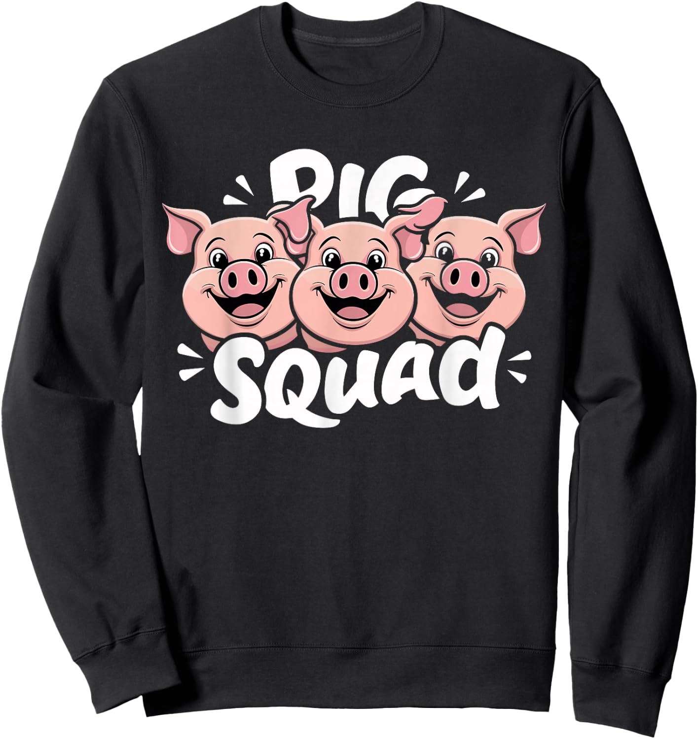 Pig Squad Design for Pig Lover Stuff | Cool Pig Sweatshirt - Sweatshirt | Black
