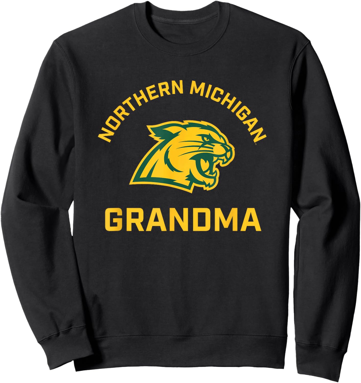 Campus Lab Northern Michigan University NMU Wildcats Arched Grandma Sweatshirt - Sweatshirt | Black
