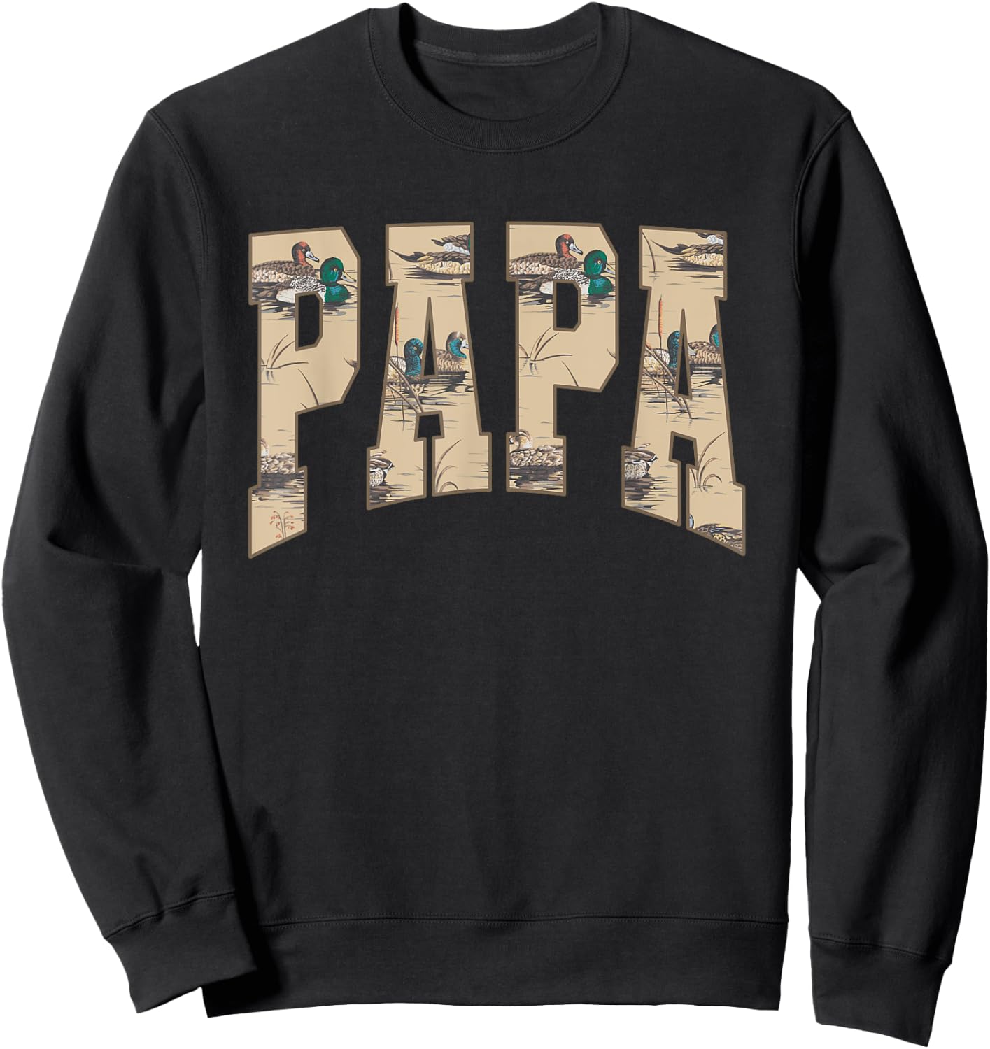 Hunting Papa Duck Camouflage Camo Waterfowl Duck Camo Men Sweatshirt - Sweatshirt | Black