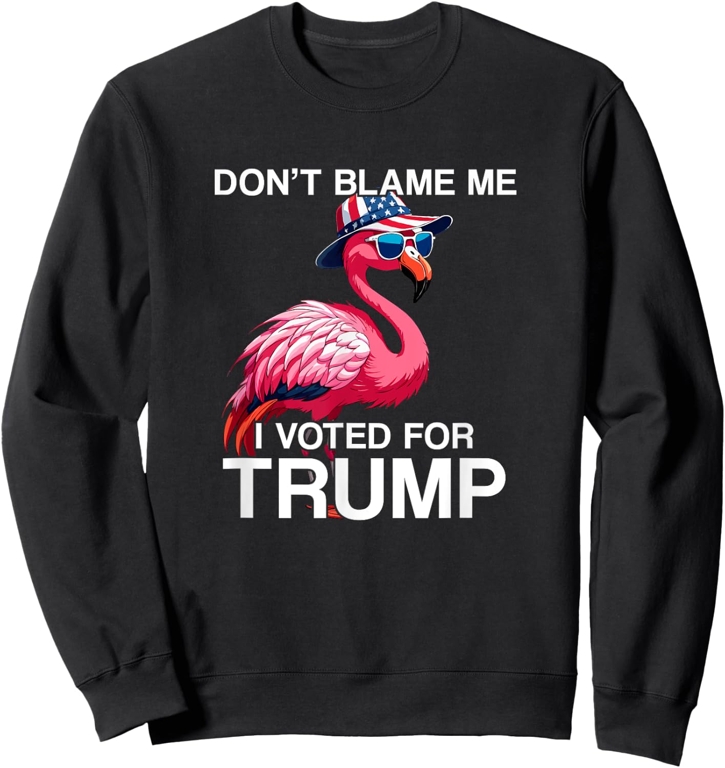 Don't Blame Me Vote Trump Flamingo President US Flag Patriot Sweatshirt - Sweatshirt | Black