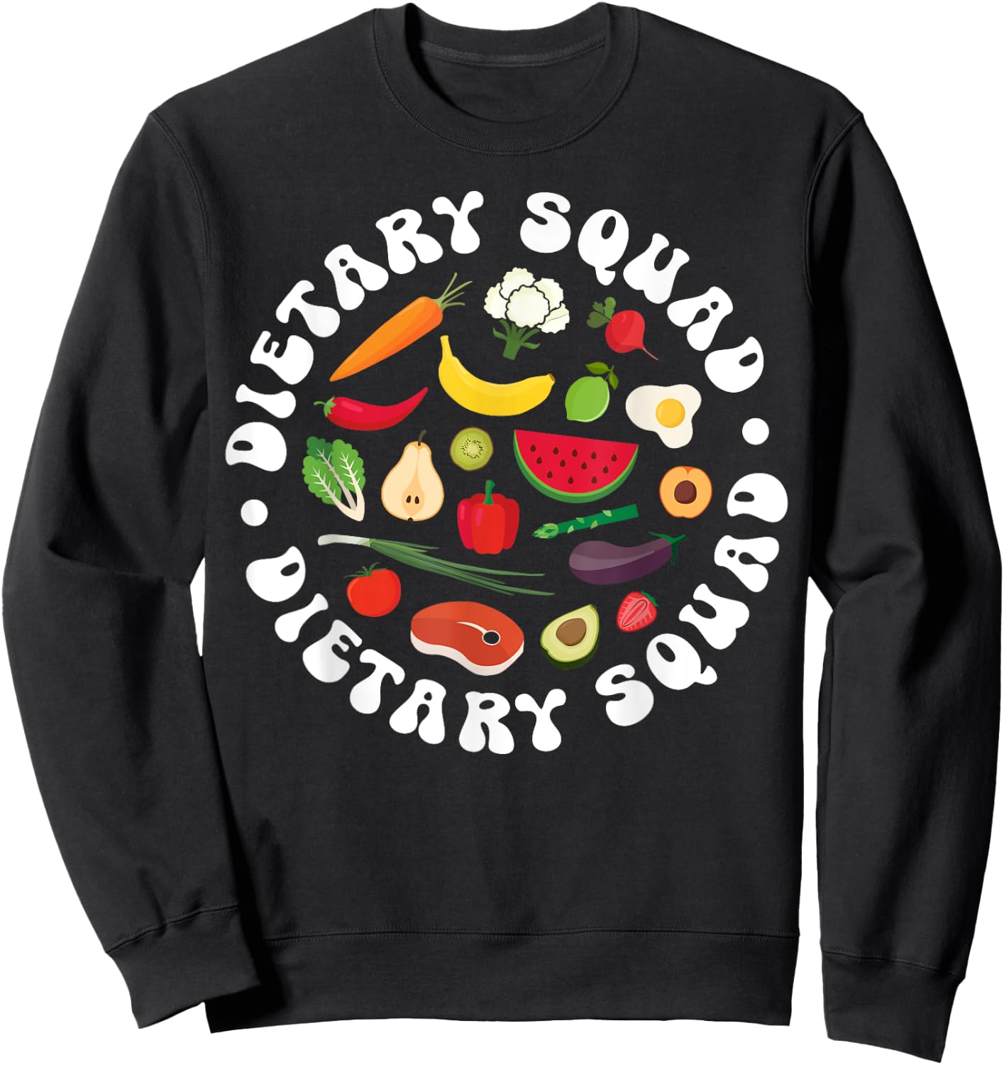 Dietary Squad Dietitian Dietary Worker Sweatshirt - Sweatshirt | Black