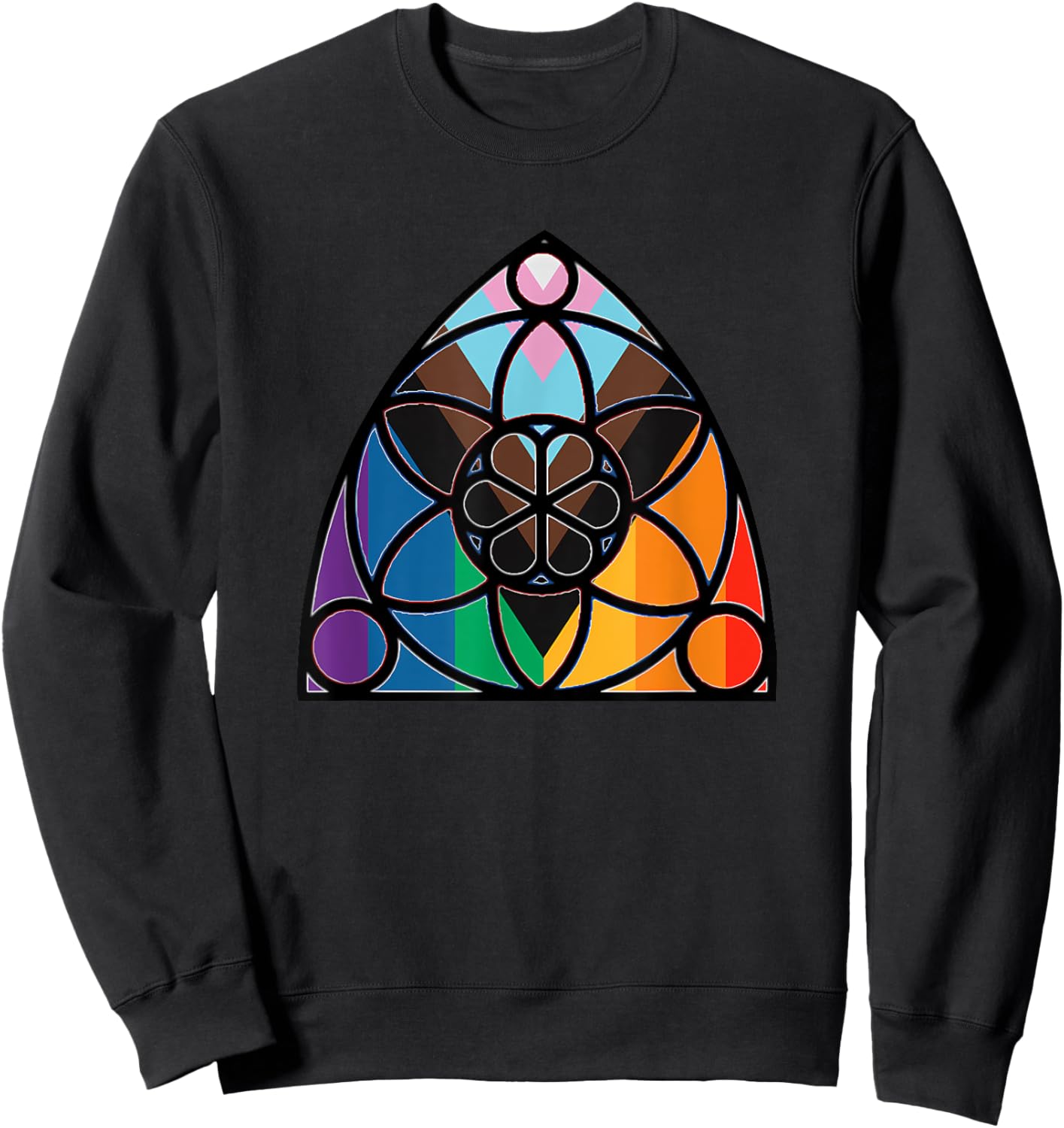 Progress Pride Flag Episcopal Church Rainbow LGBT Christian Sweatshirt - Sweatshirt | Black