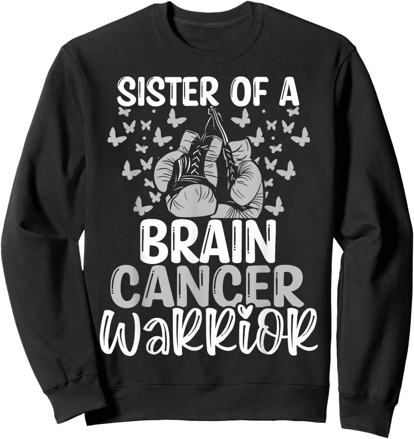 Brain Tumor Awareness Glioblastoma Sister Twins Sibling Sweatshirt - Sweatshirt | Black