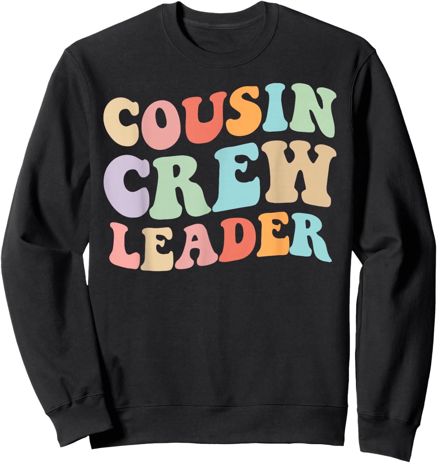 Cousin Crew Leader Retro Graphic – Fun Cousin Group Design Sweatshirt - Sweatshirt | Black