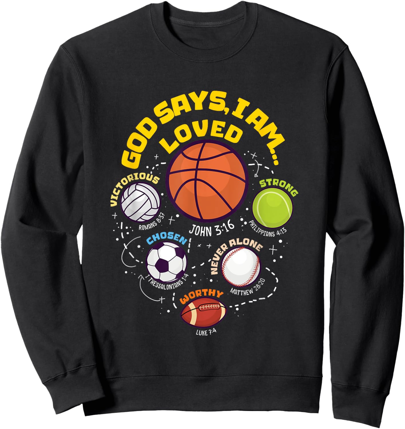 God Says I Am - Christian Boy Teen Athlete Sweatshirt - Sweatshirt | Black
